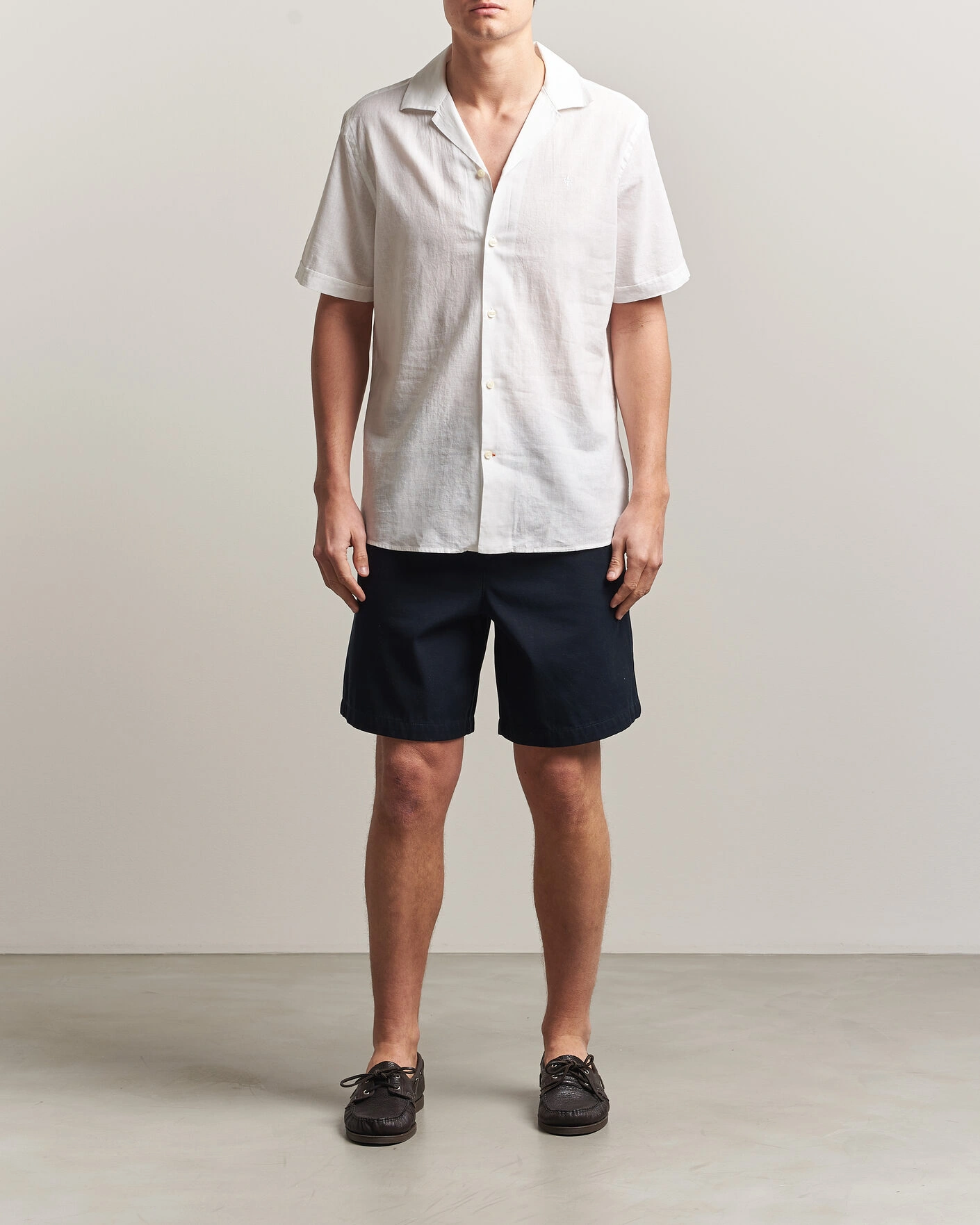 Hombres | Camisas | Morris | Resort Short Sleeve Linen Shirt White