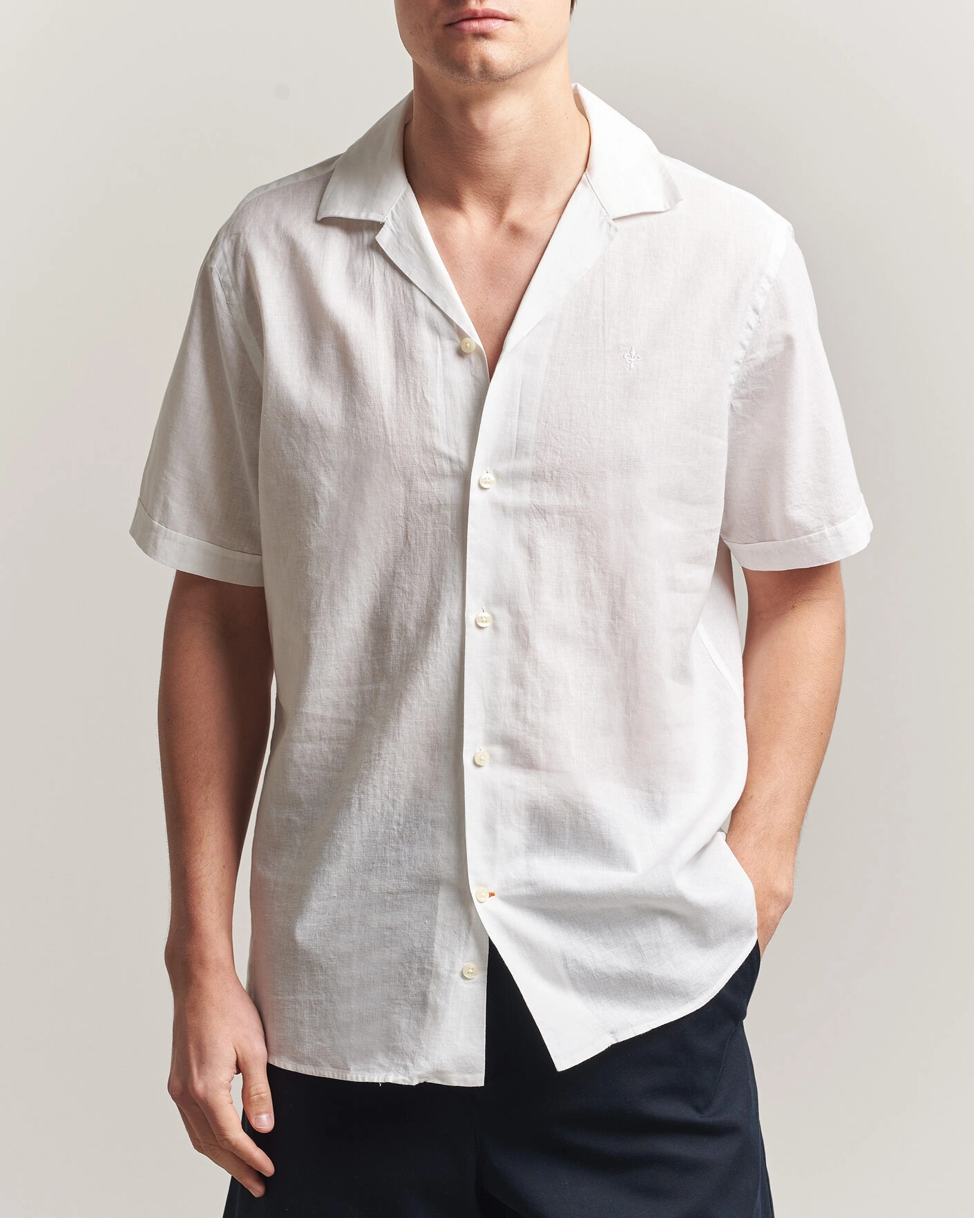 Hombres | Camisas | Morris | Resort Short Sleeve Linen Shirt White