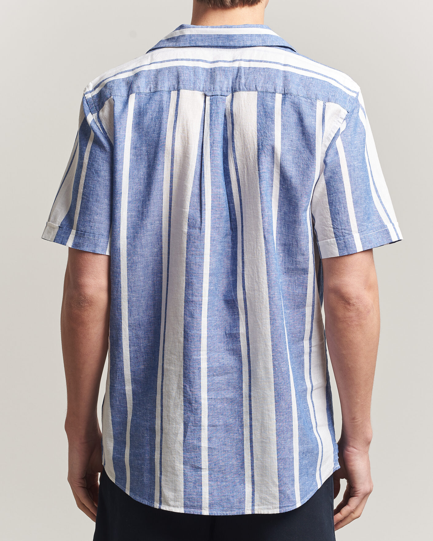 Hombres | Camisas | Morris | Resort Short Sleeve Linen Shirt Blue