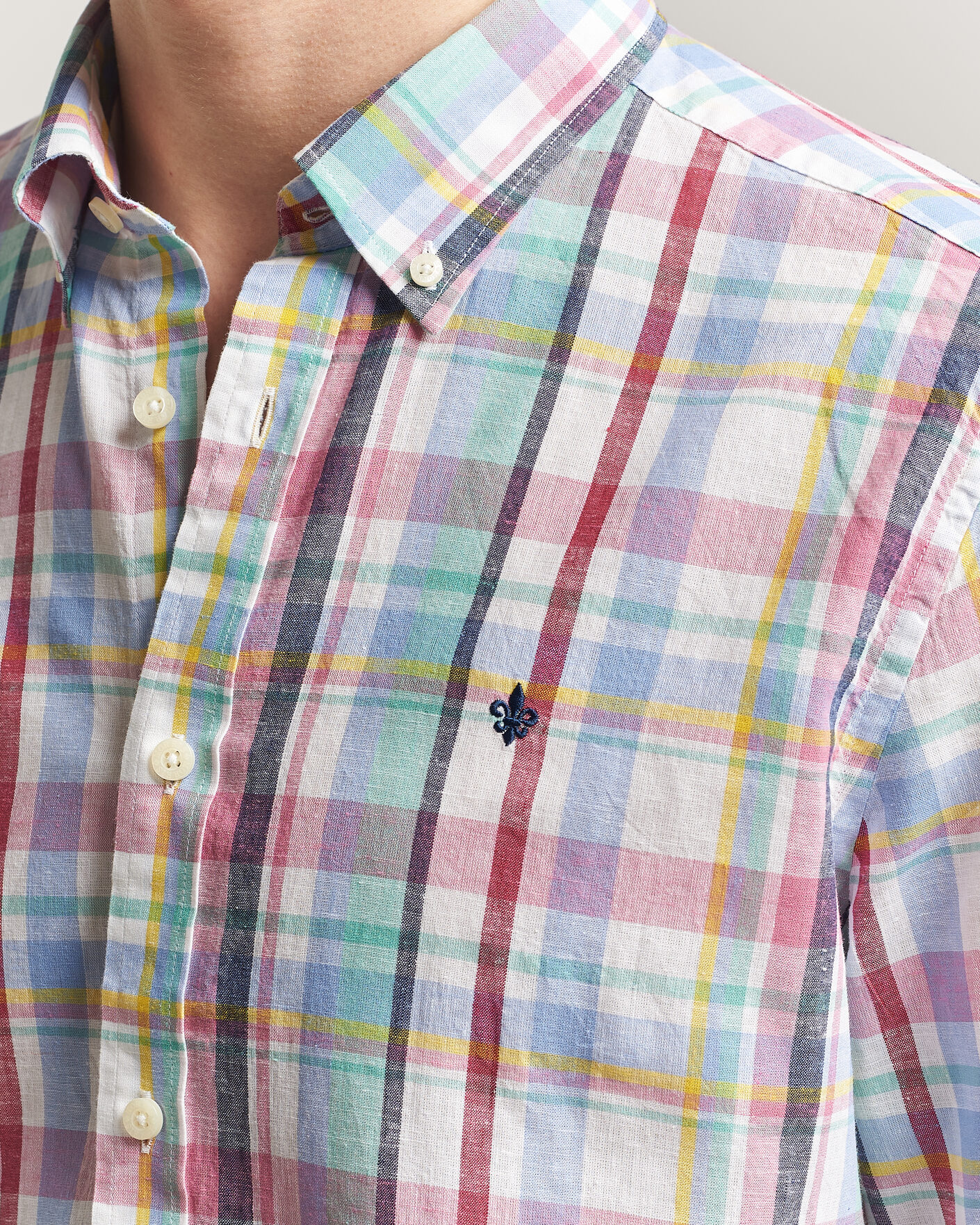 Hombres | Camisas | Morris | Preppy Check Linen Shirt Multi