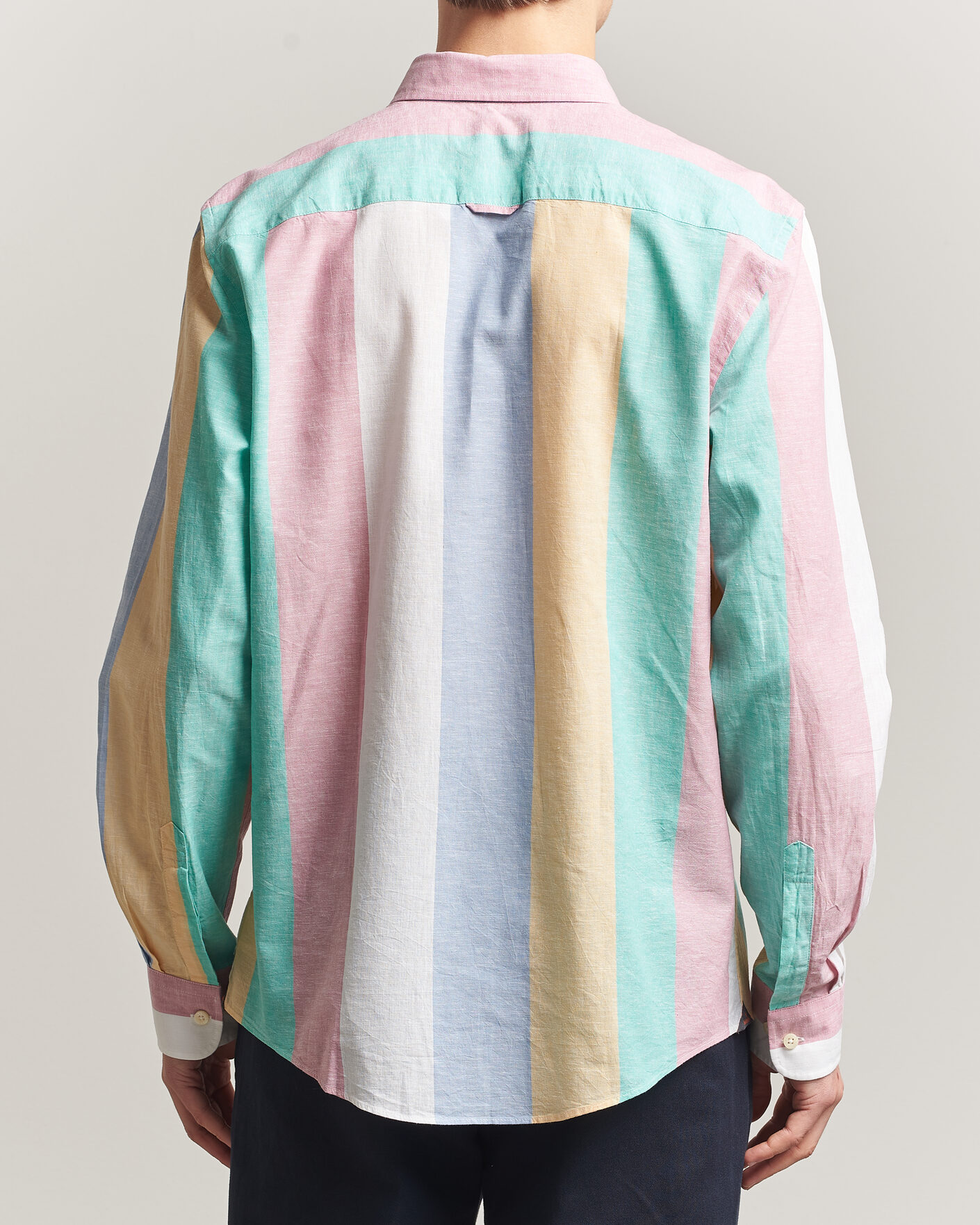 Hombres | Camisas | Morris | Happy Striped Linen Shirt Multi