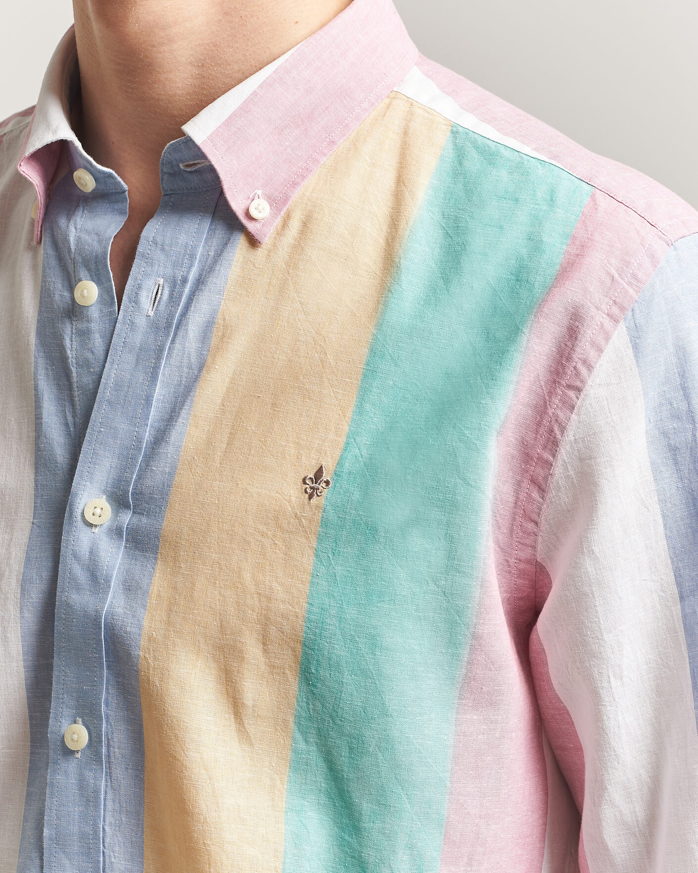 Hombres | Camisas | Morris | Happy Striped Linen Shirt Multi