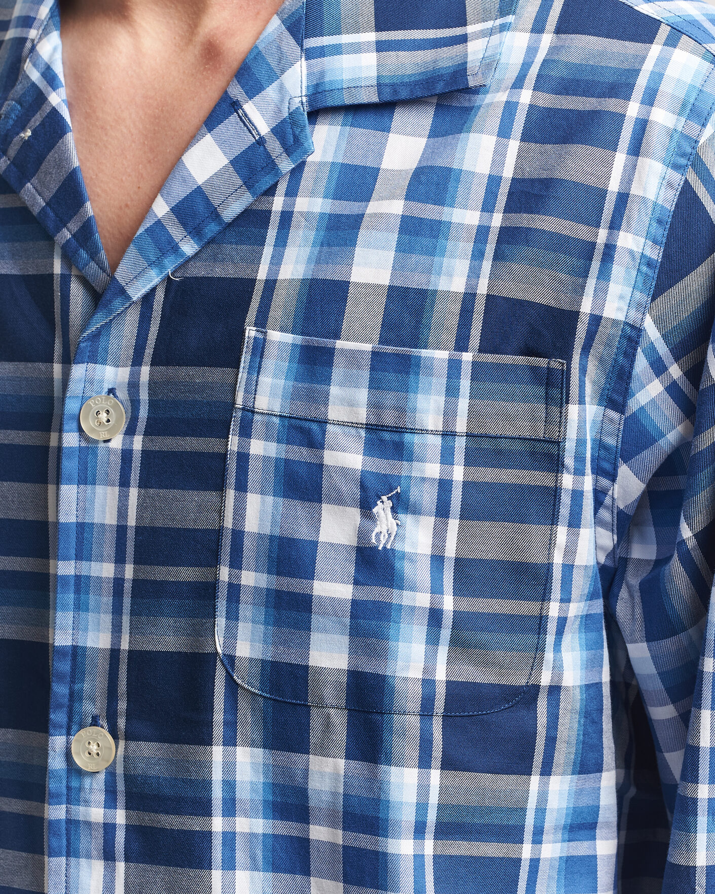 Hombres | Pijamas y batas | Polo Ralph Lauren | Cotton Checked Pyjama Set Blue Multi