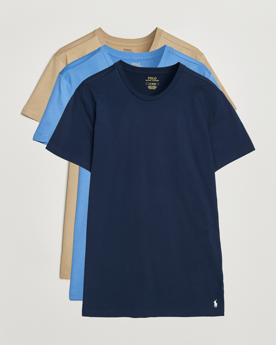 Hombres | Camisetas | Polo Ralph Lauren | 3-Pack Crew Neck T-Shirt Island/Khaki/Navy