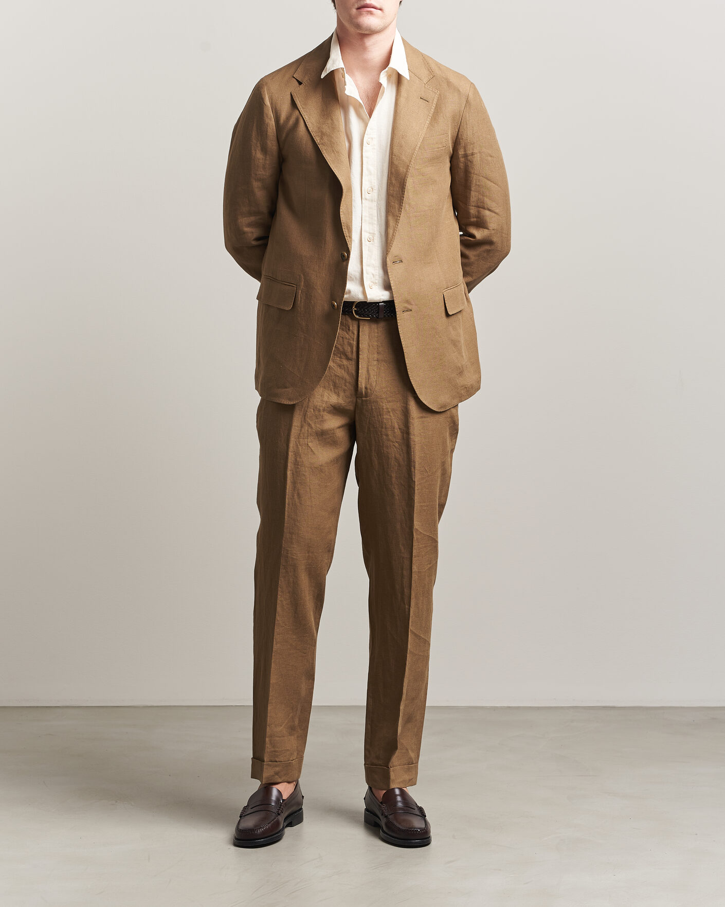 Hombres | Pantalones | Polo Ralph Lauren | Linen Pleated Trousers Light Sable