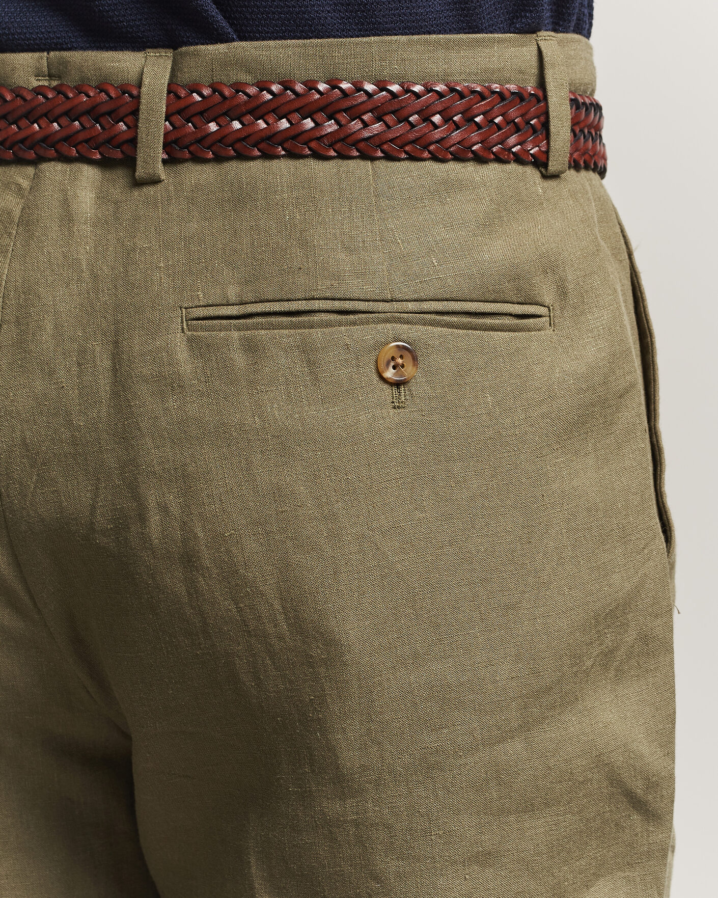 Hombres | Pantalones | Polo Ralph Lauren | Linen Pleated Trousers Basic Olive
