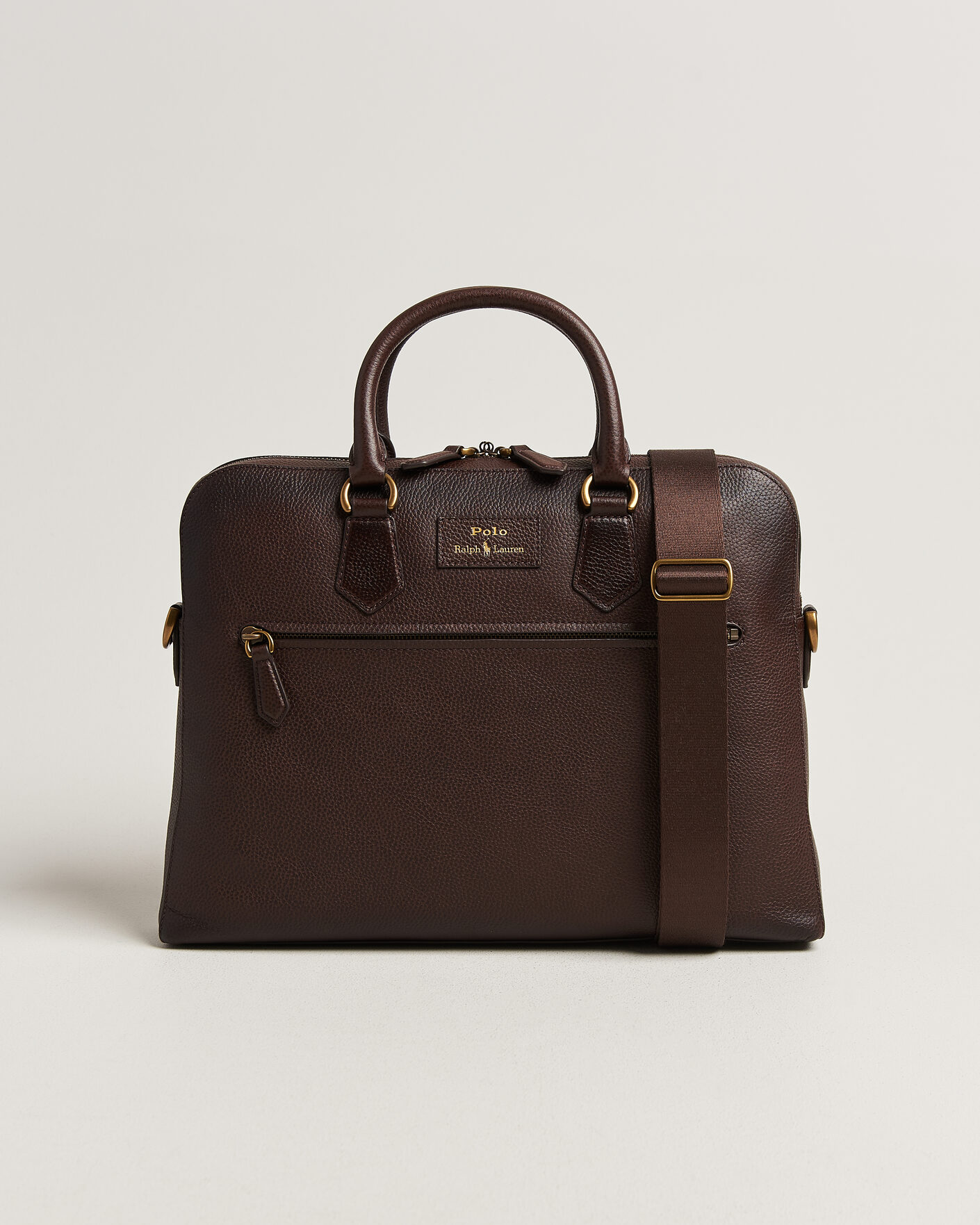 Hombres | Bolsos | Polo Ralph Lauren | Pebble Leather Briefcase Dark Brown