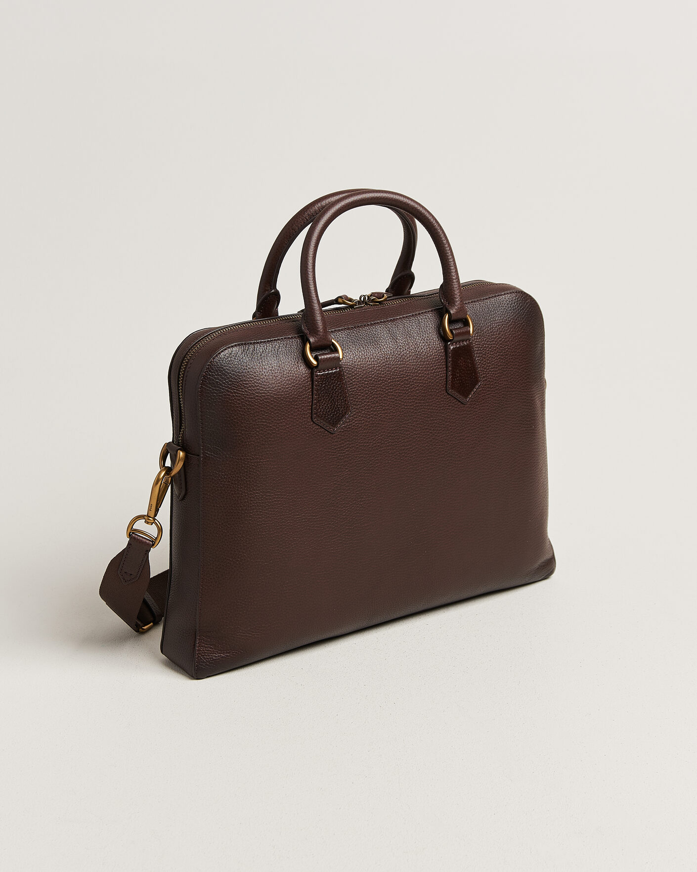 Hombres | Bolsos | Polo Ralph Lauren | Pebble Leather Briefcase Dark Brown