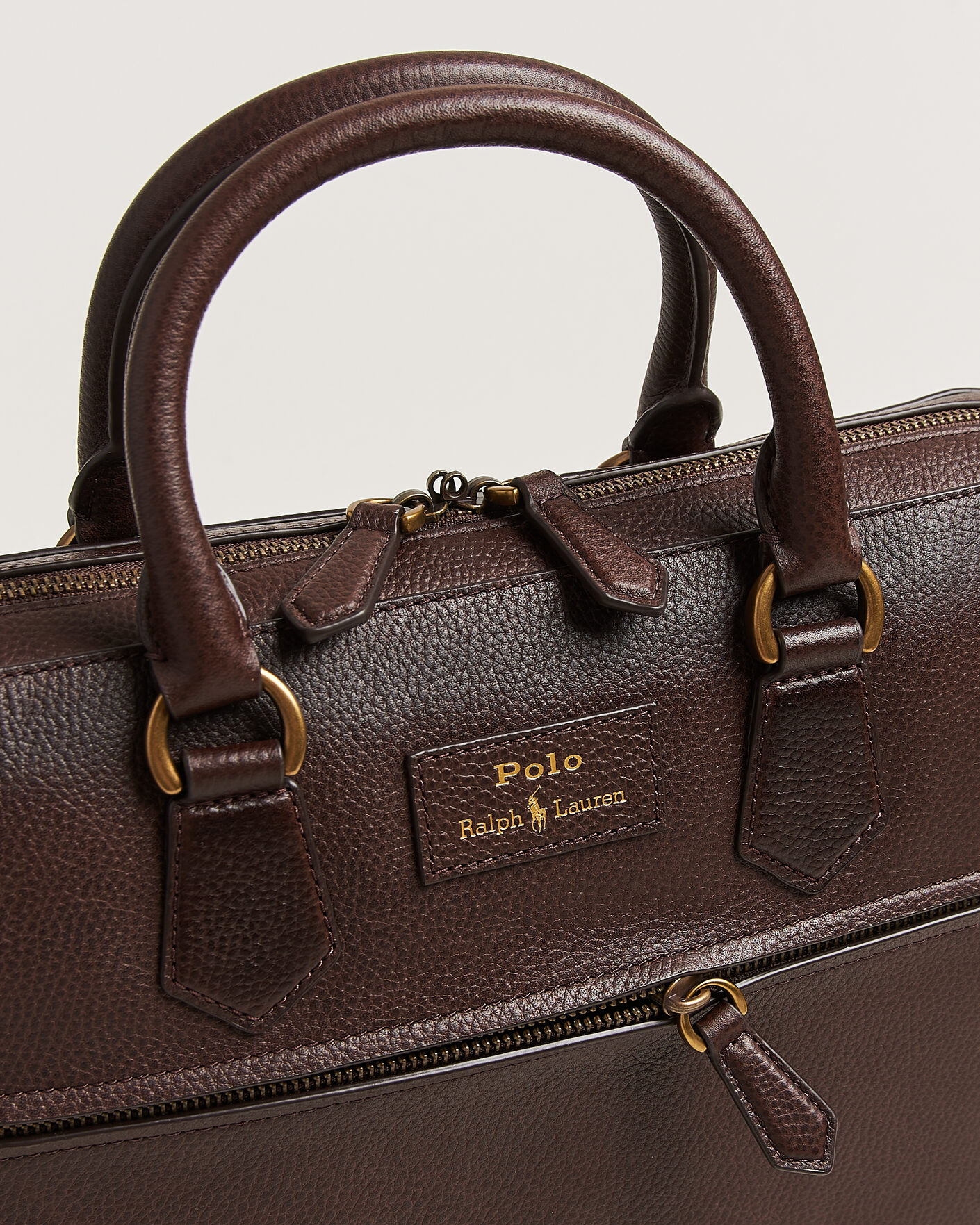 Hombres | Bolsos | Polo Ralph Lauren | Pebble Leather Briefcase Dark Brown