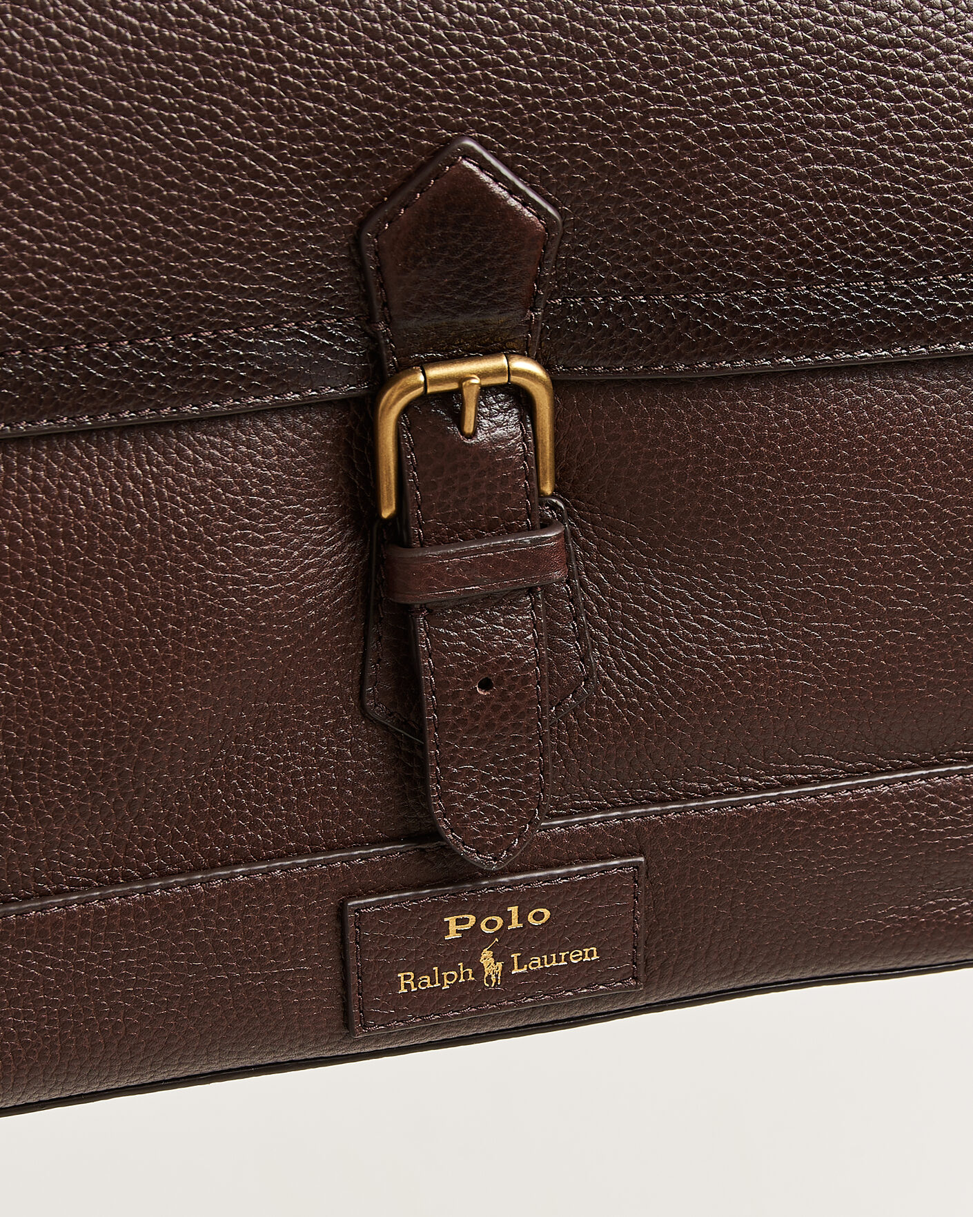 Hombres | Bolsos | Polo Ralph Lauren | Pebble Leather Messenger Bag Dark Brown