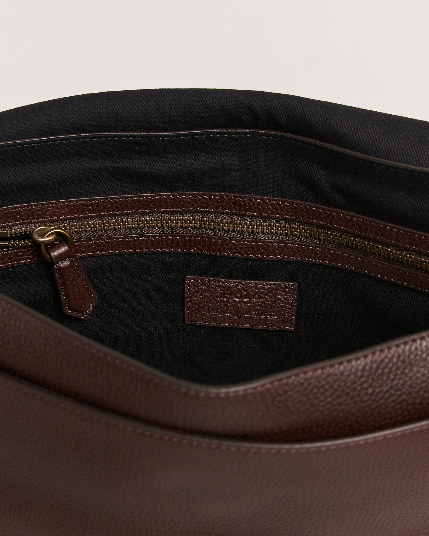 Hombres | Bolsos | Polo Ralph Lauren | Pebble Leather Messenger Bag Dark Brown