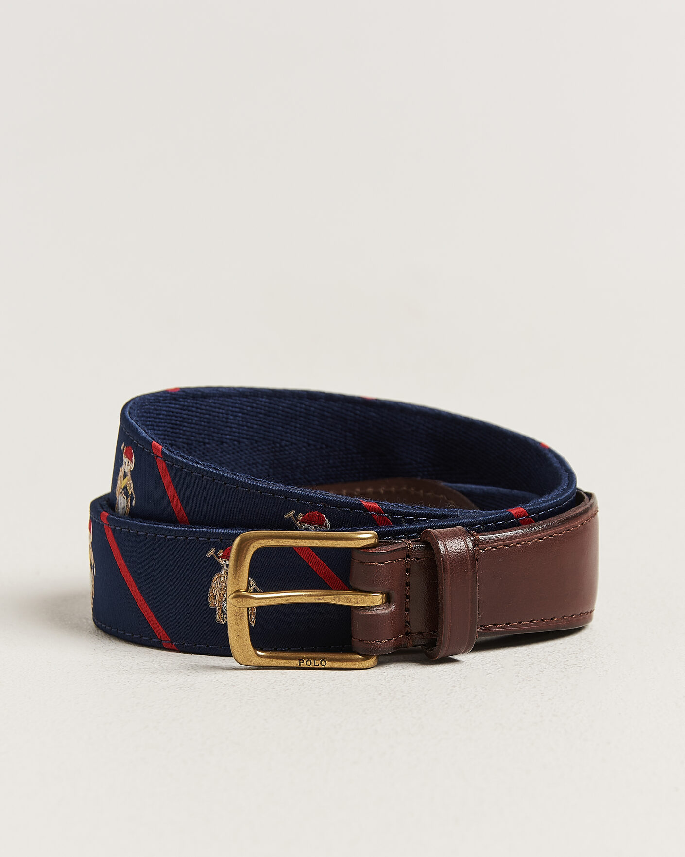 Hombres | Cinturones | Polo Ralph Lauren | Leather Bear Belt Navy Multi