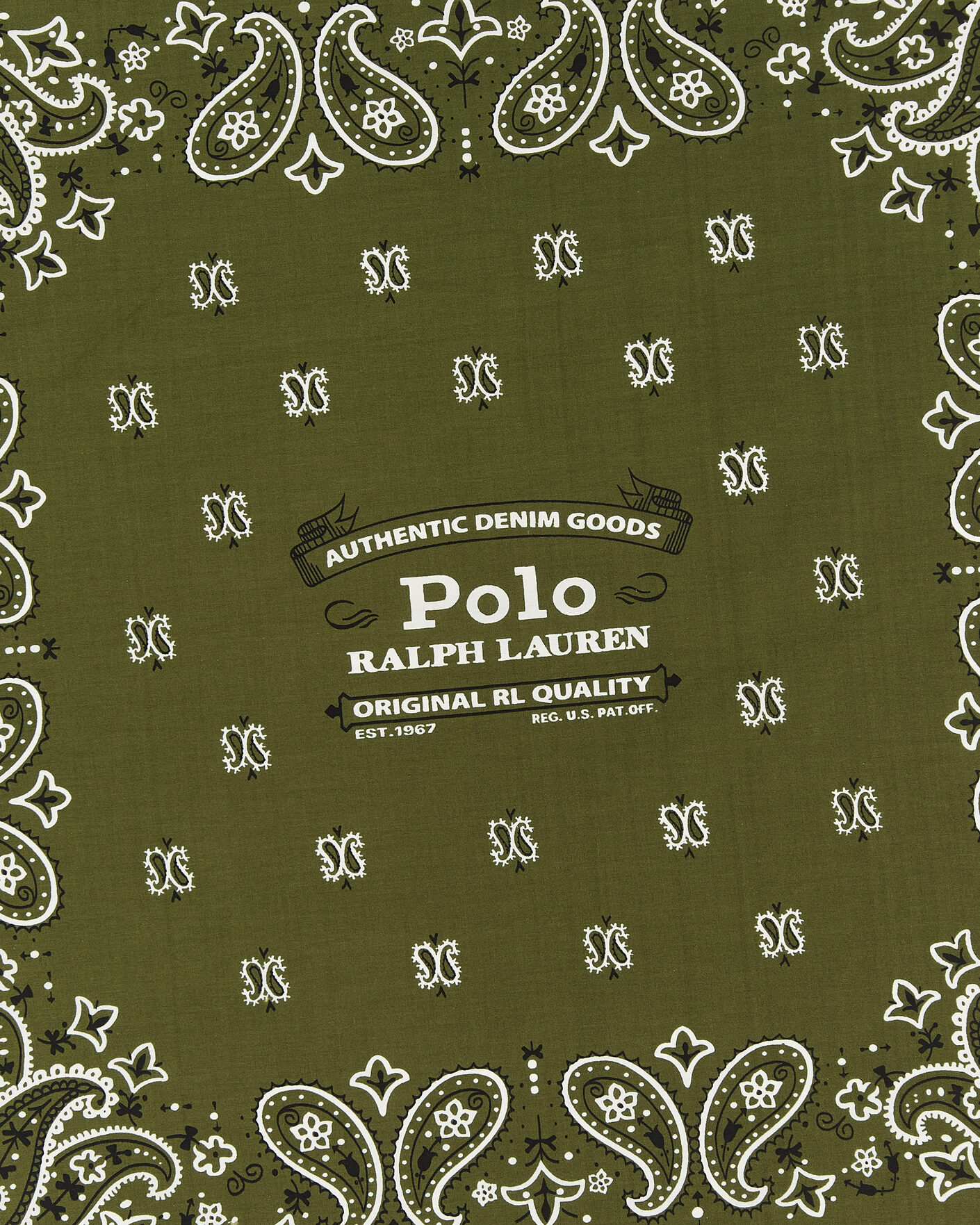 Hombres | Bufandas elegantes | Polo Ralph Lauren | Cotton Printed Bandana Supply Olive