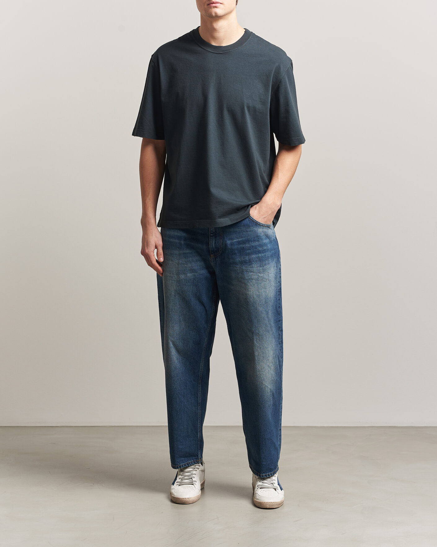 Hombres | Camisas | Dondup | Anthony Loose Fit Jeans Medium Blue