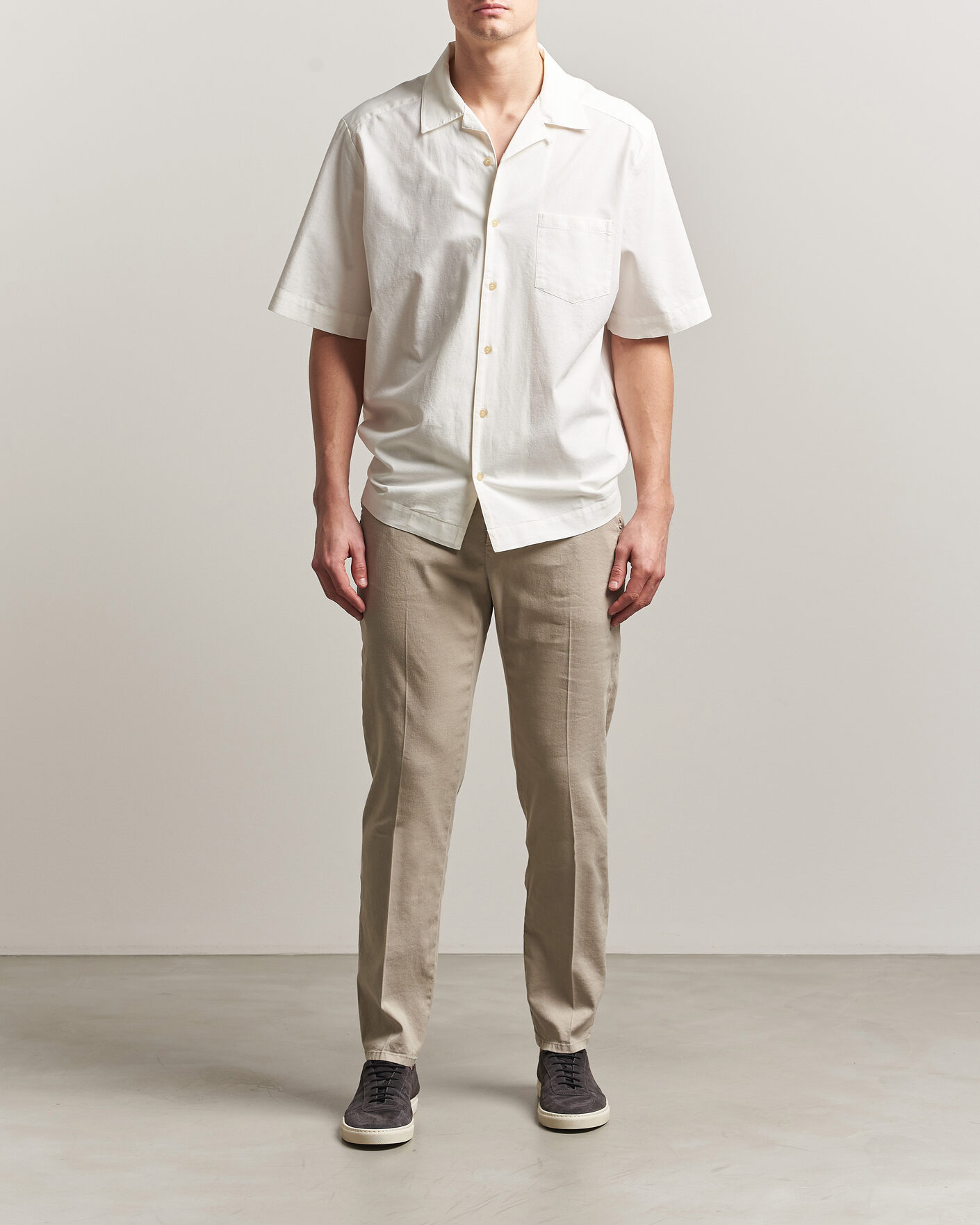 Hombres | Pantalones | Dondup | Spiritisimo Linen Stretch Chinos Beige