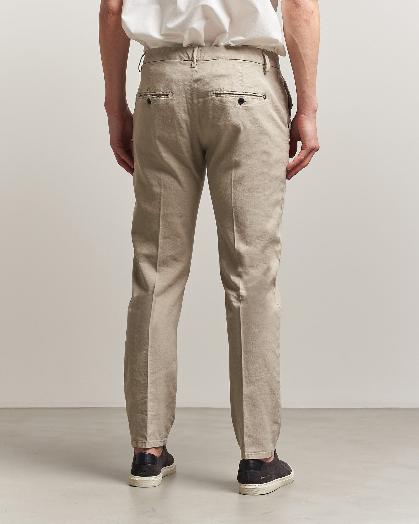 Hombres | Pantalones | Dondup | Spiritisimo Linen Stretch Chinos Beige