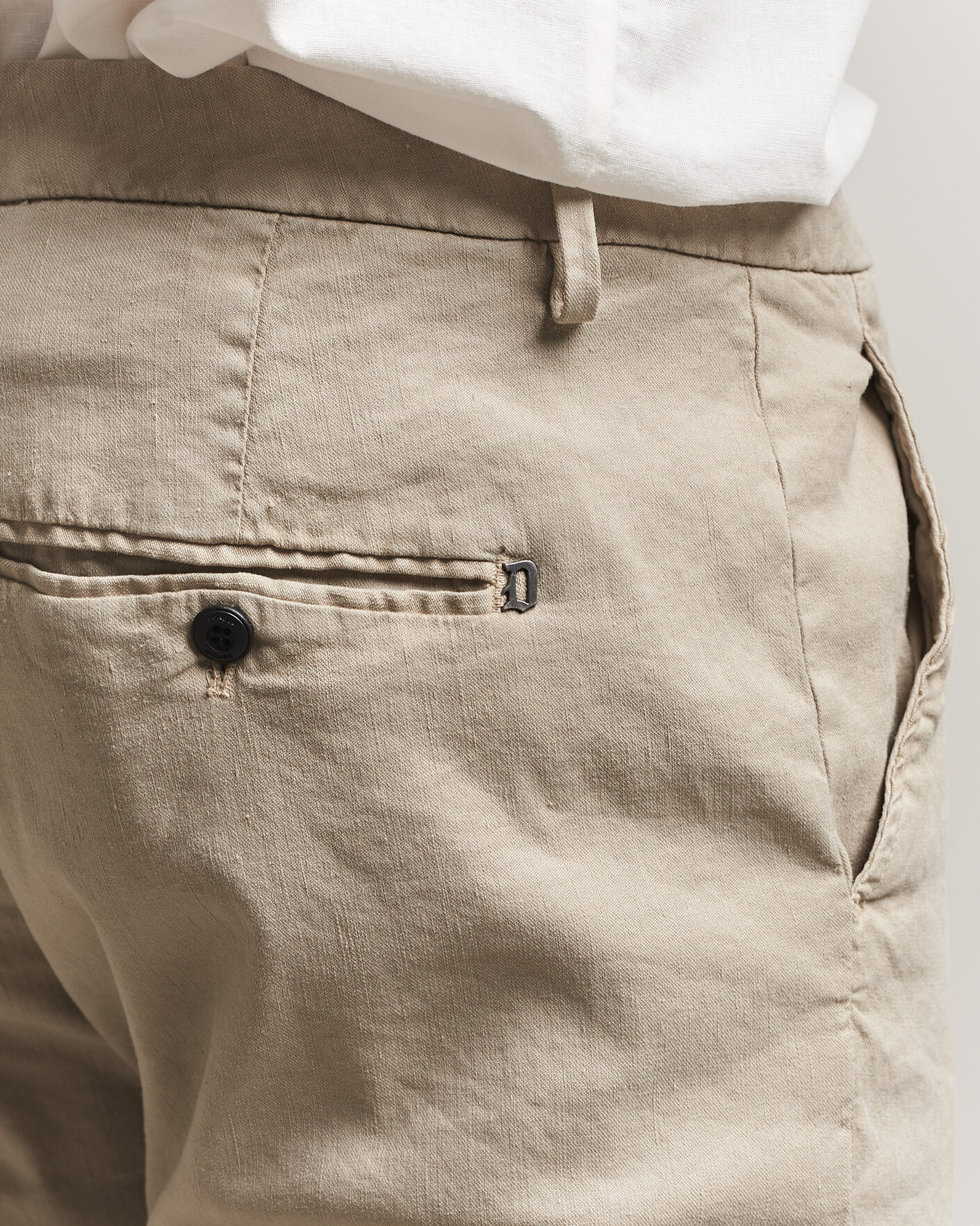 Hombres | Pantalones | Dondup | Spiritisimo Linen Stretch Chinos Beige
