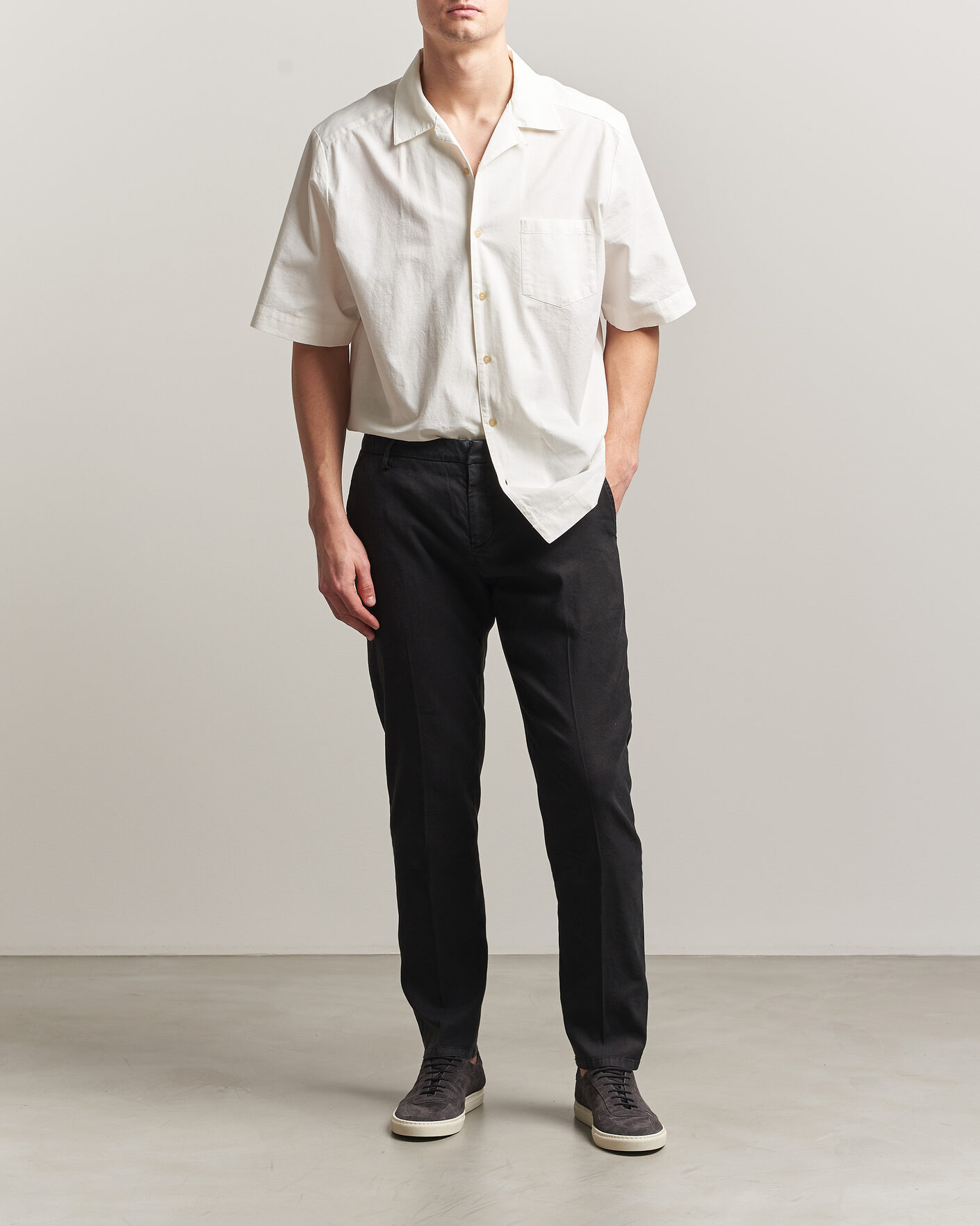 Hombres | Pantalones | Dondup | Spiritisimo Linen Stretch Chinos Black