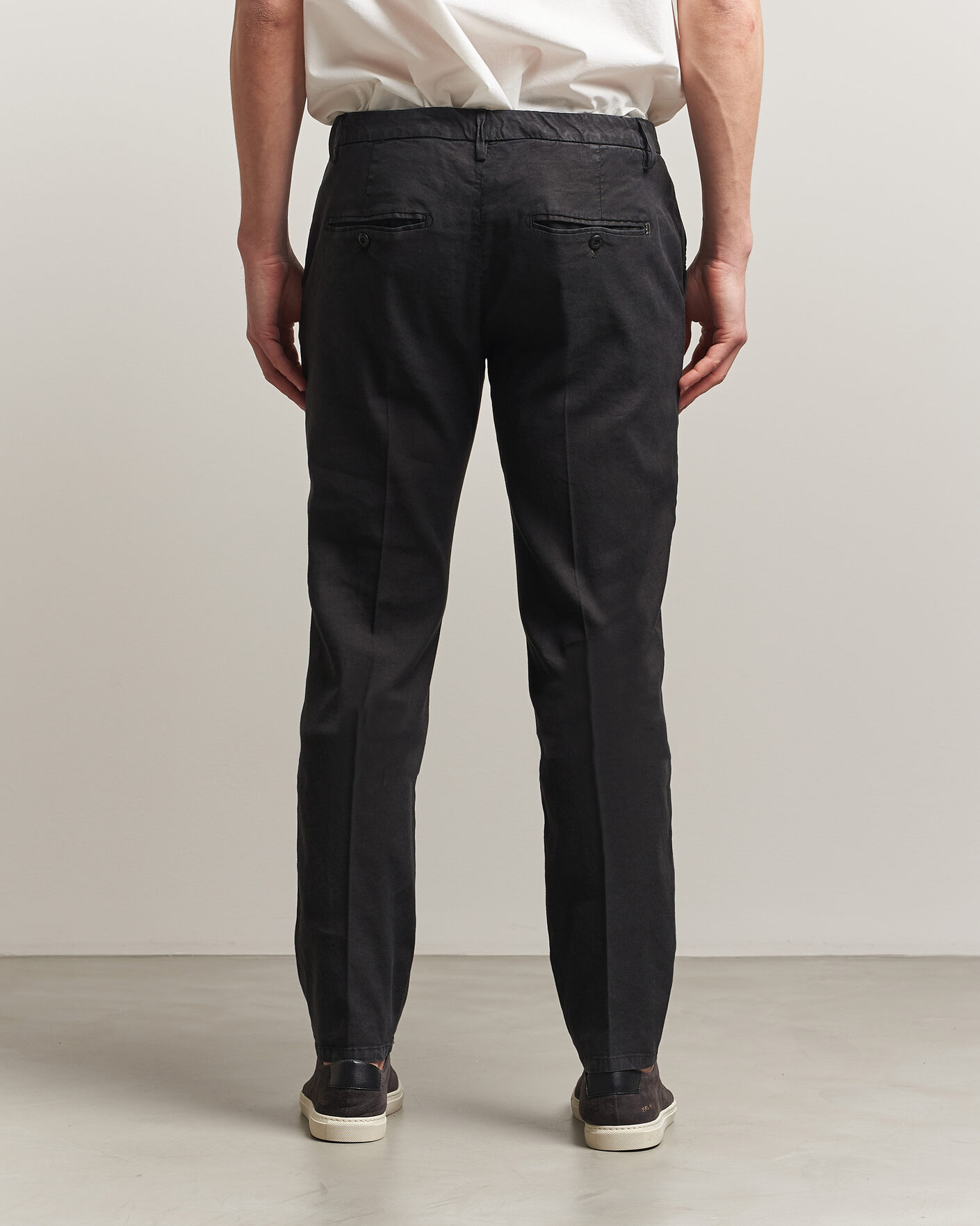 Hombres | Pantalones | Dondup | Spiritisimo Linen Stretch Chinos Black