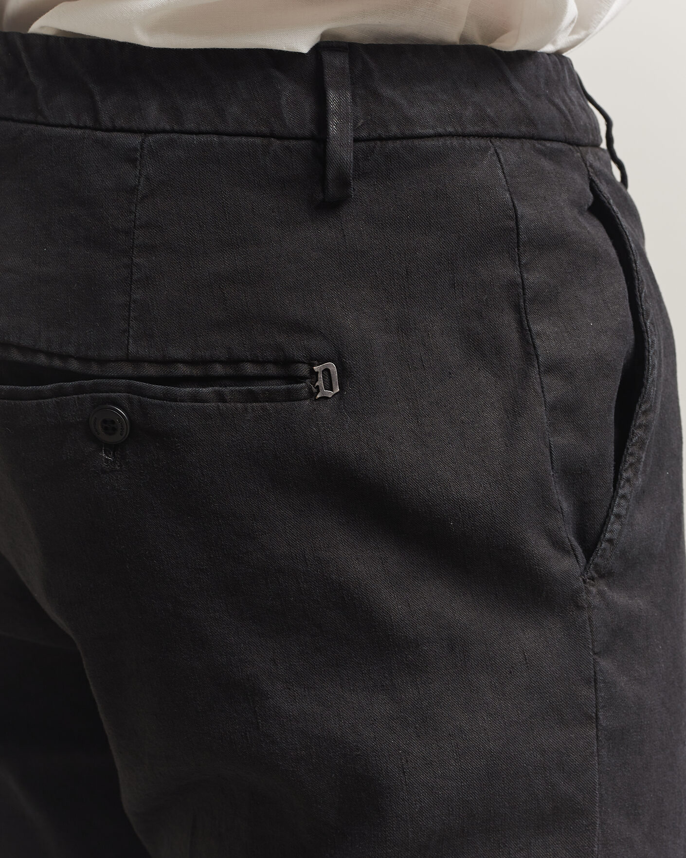 Hombres | Pantalones | Dondup | Spiritisimo Linen Stretch Chinos Black