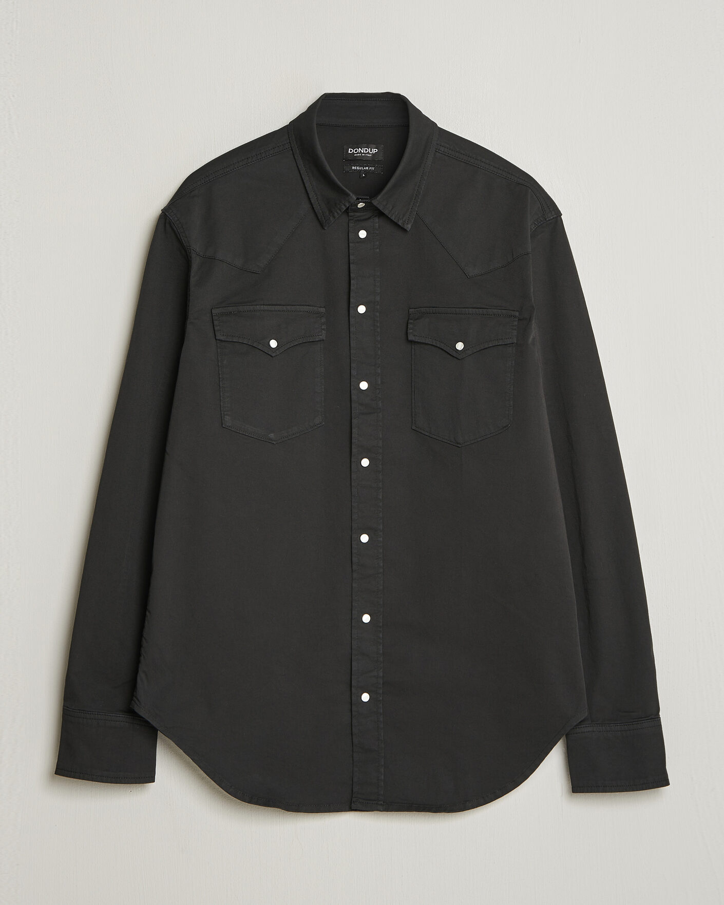 Hombres | Camisas | Dondup | Regular Fit Shirt Washed Black