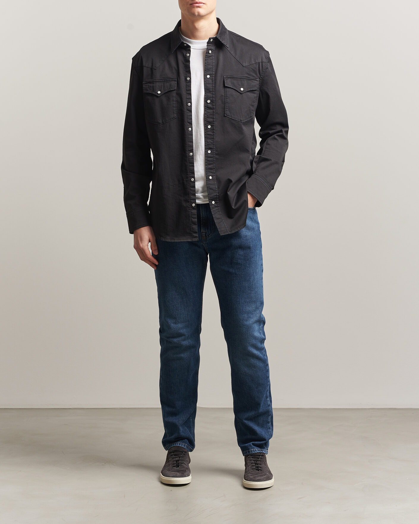Hombres | Camisas | Dondup | Regular Fit Shirt Washed Black