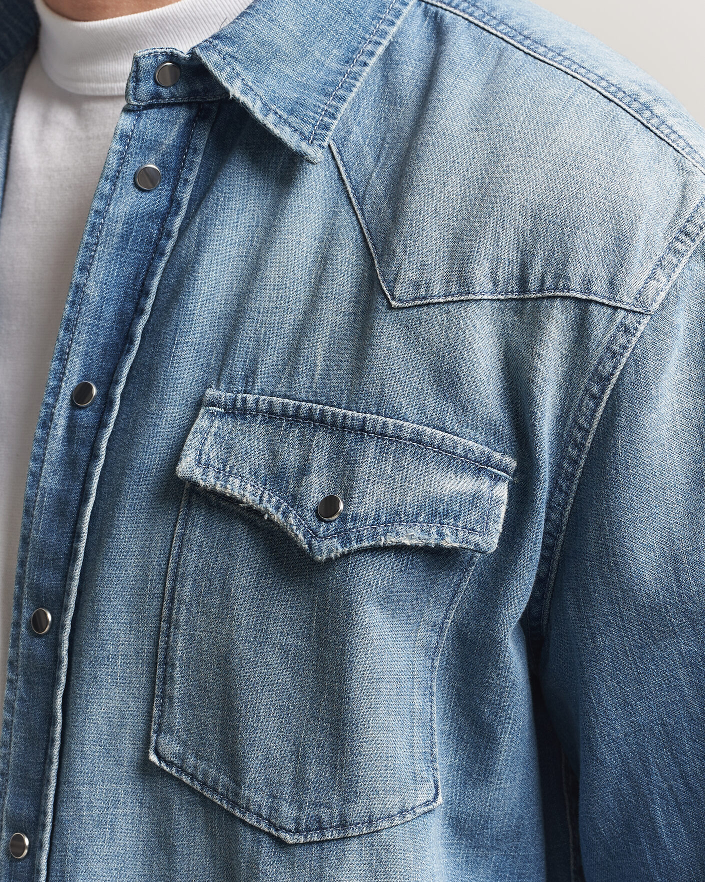 Hombres | Camisas | Dondup | Regular Fit Denim Shirt Medium Blue