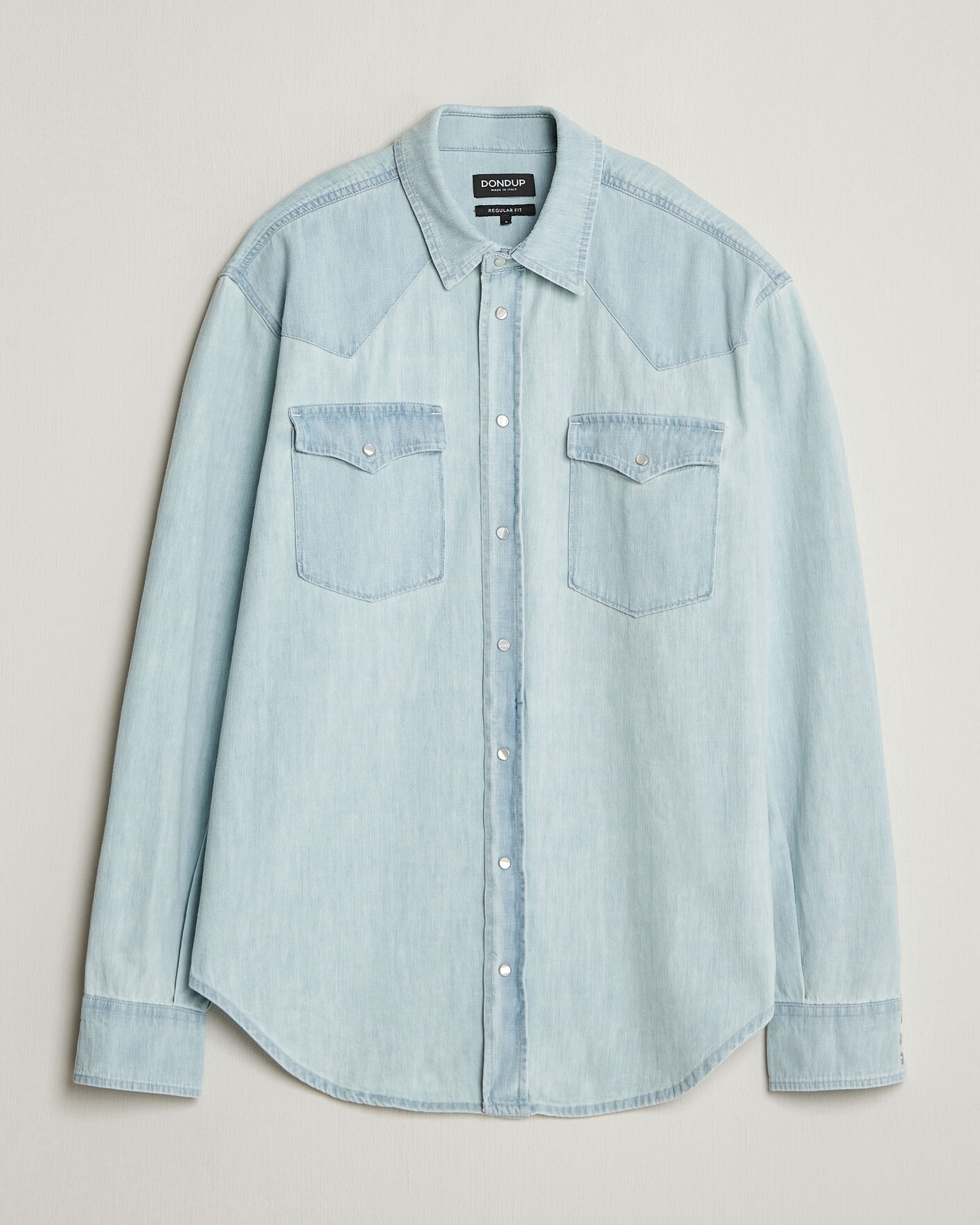 Hombres | Camisas | Dondup | Regular Fit Denim Shirt Light Blue
