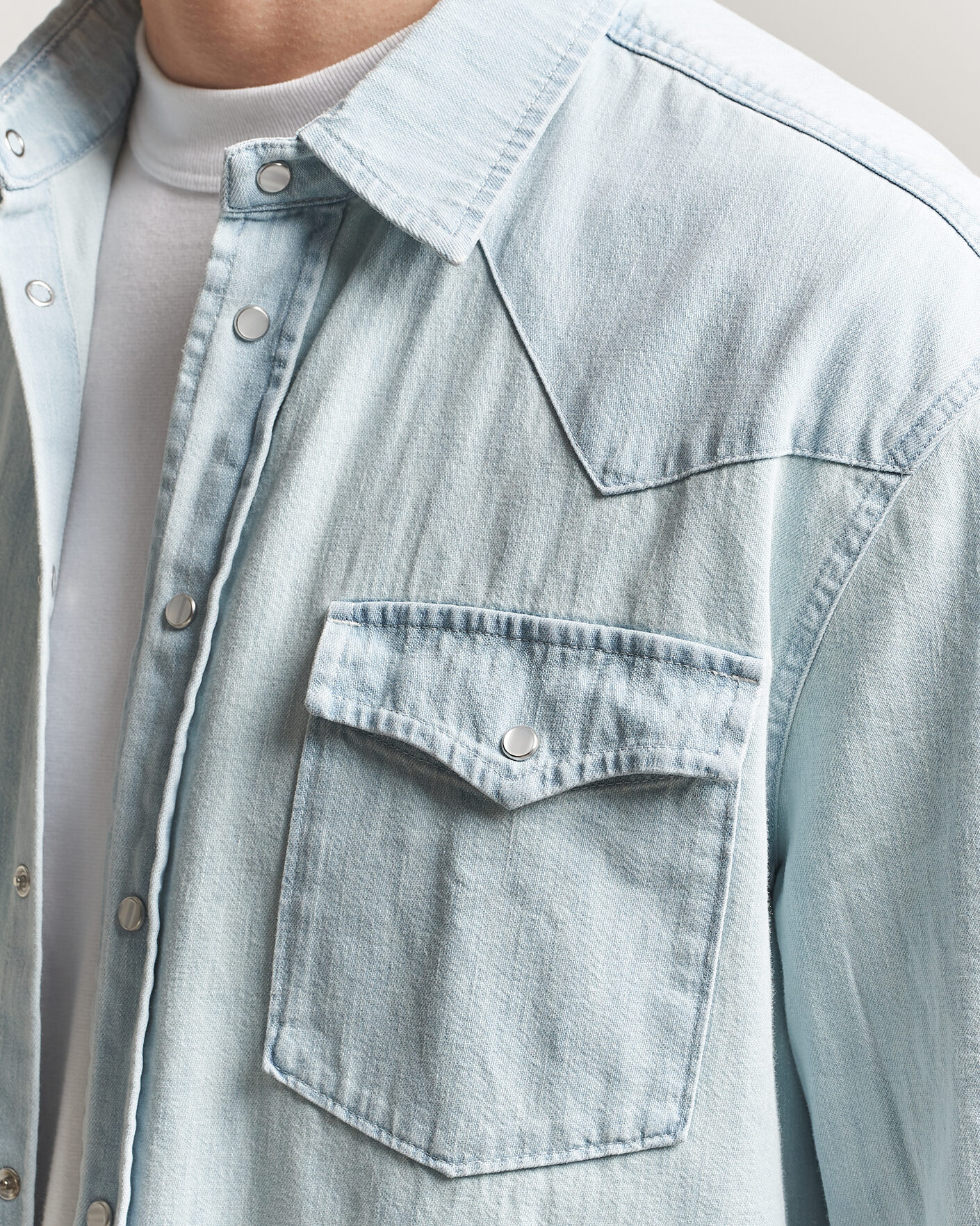 Hombres | Camisas | Dondup | Regular Fit Denim Shirt Light Blue