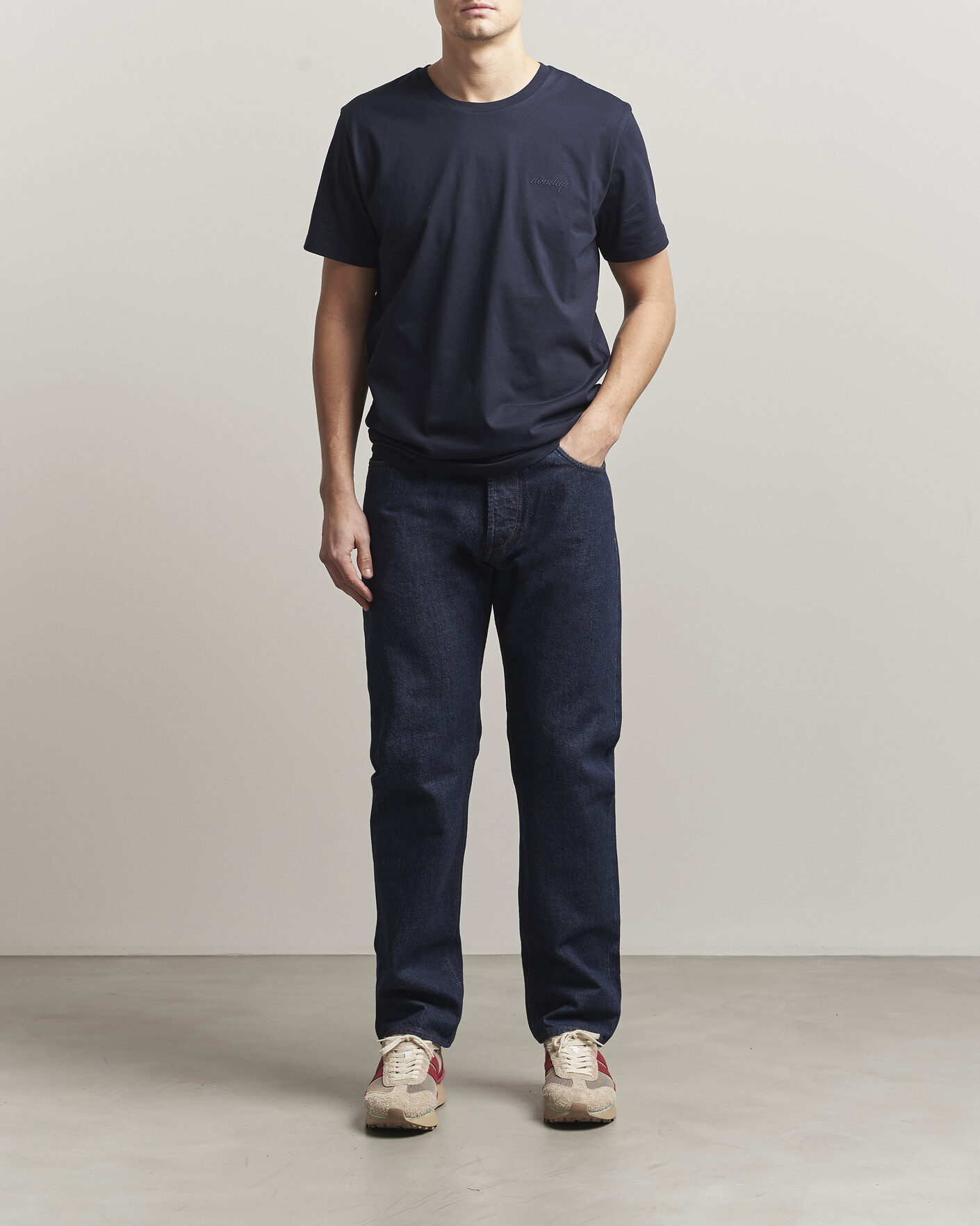 Hombres | Camisetas | Dondup | Logo Crew Neck T-Shirt Navy