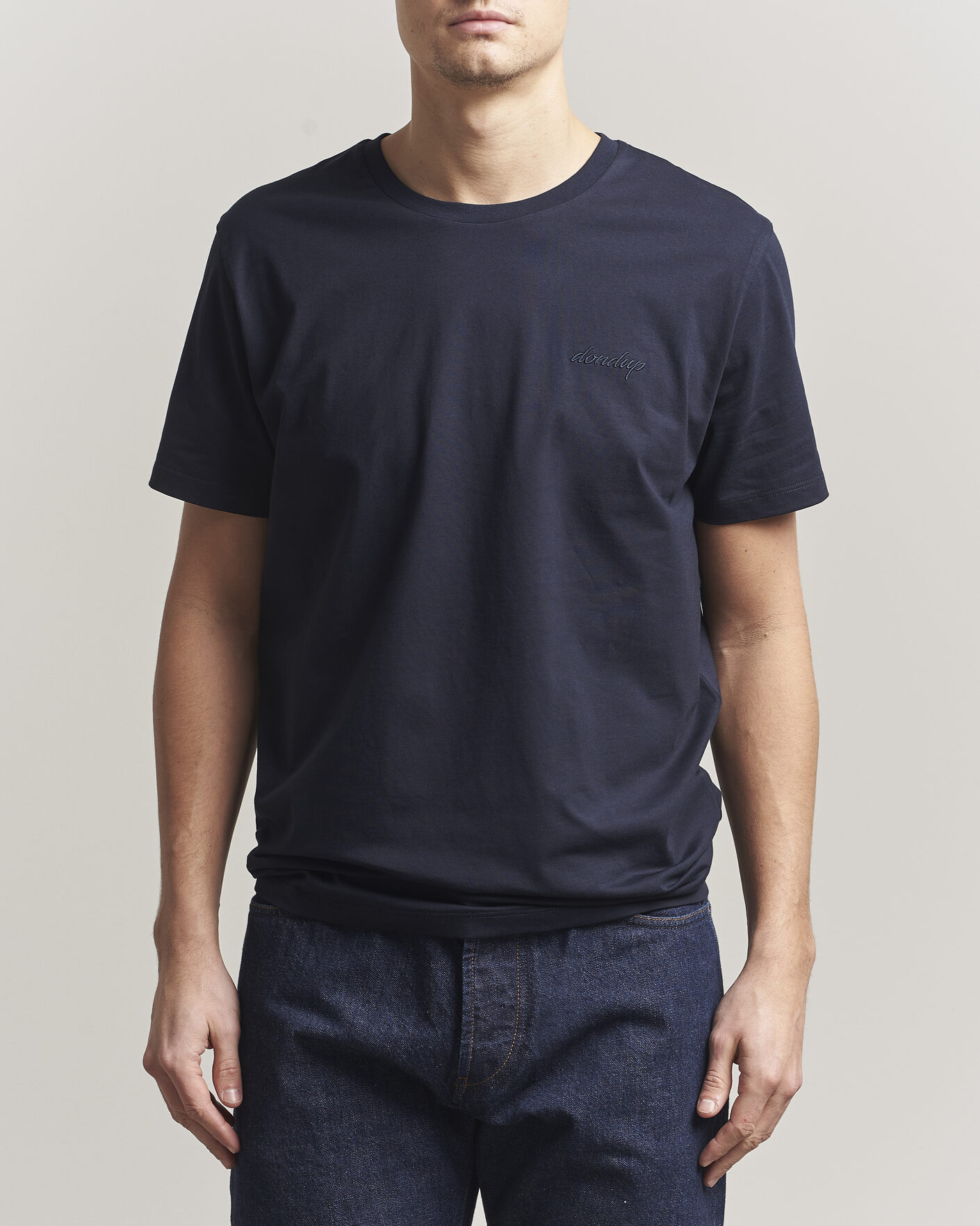 Hombres | Camisetas | Dondup | Logo Crew Neck T-Shirt Navy