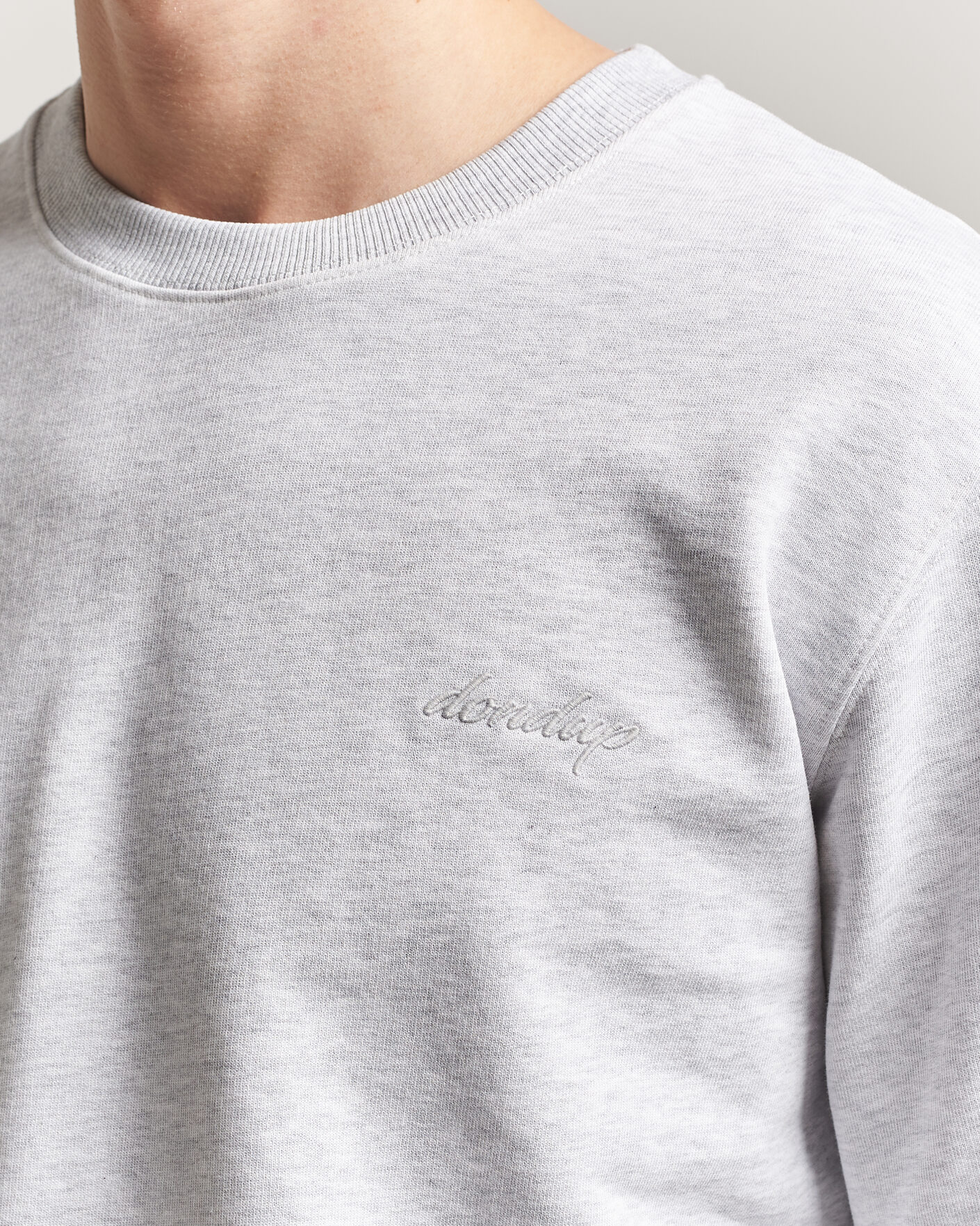 Hombres | Jerséis y prendas de punto | Dondup | Logo Crew Neck Sweatshirt Light Grey Melange