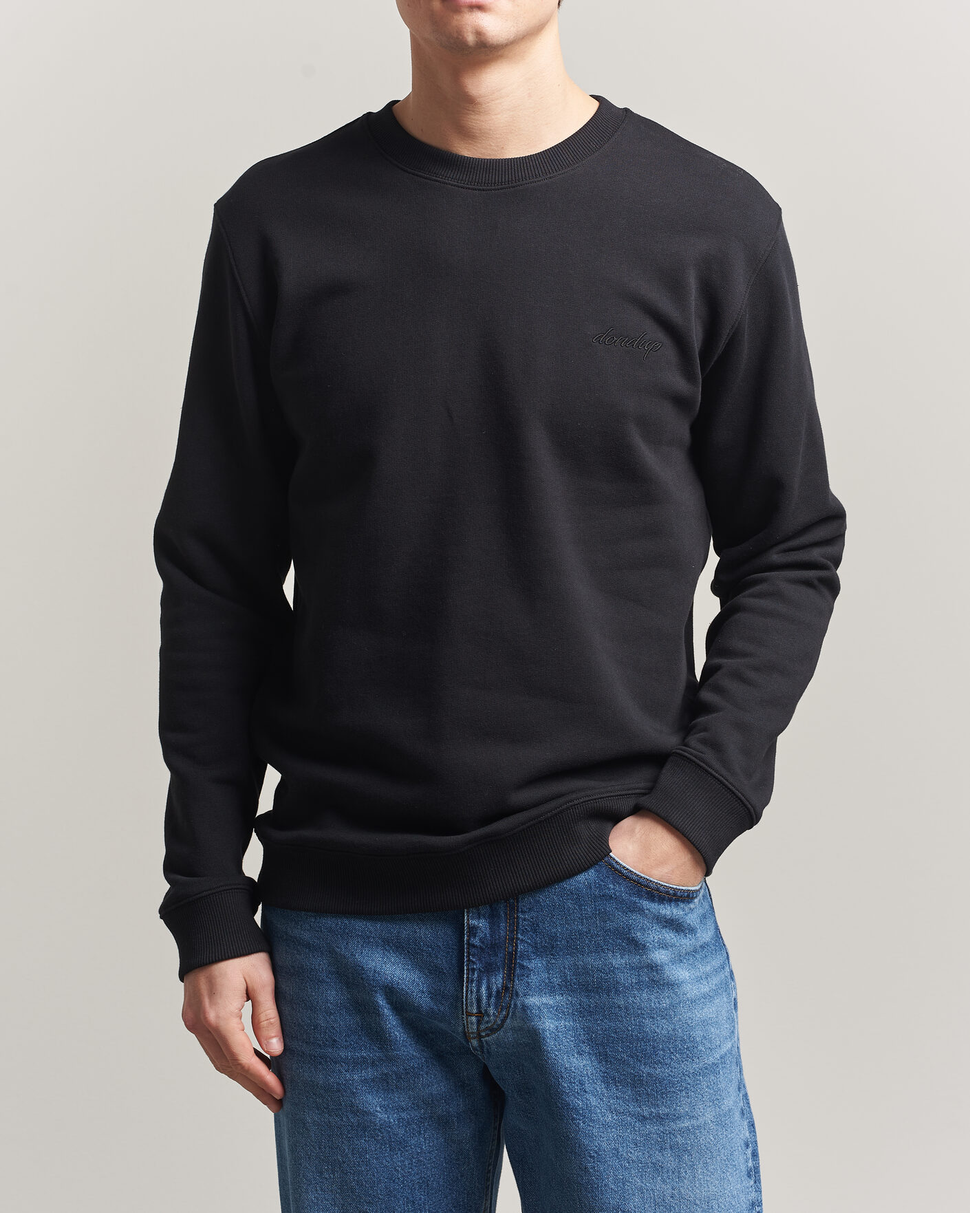 Hombres | Jerséis y prendas de punto | Dondup | Logo Crew Neck Sweatshirt Black