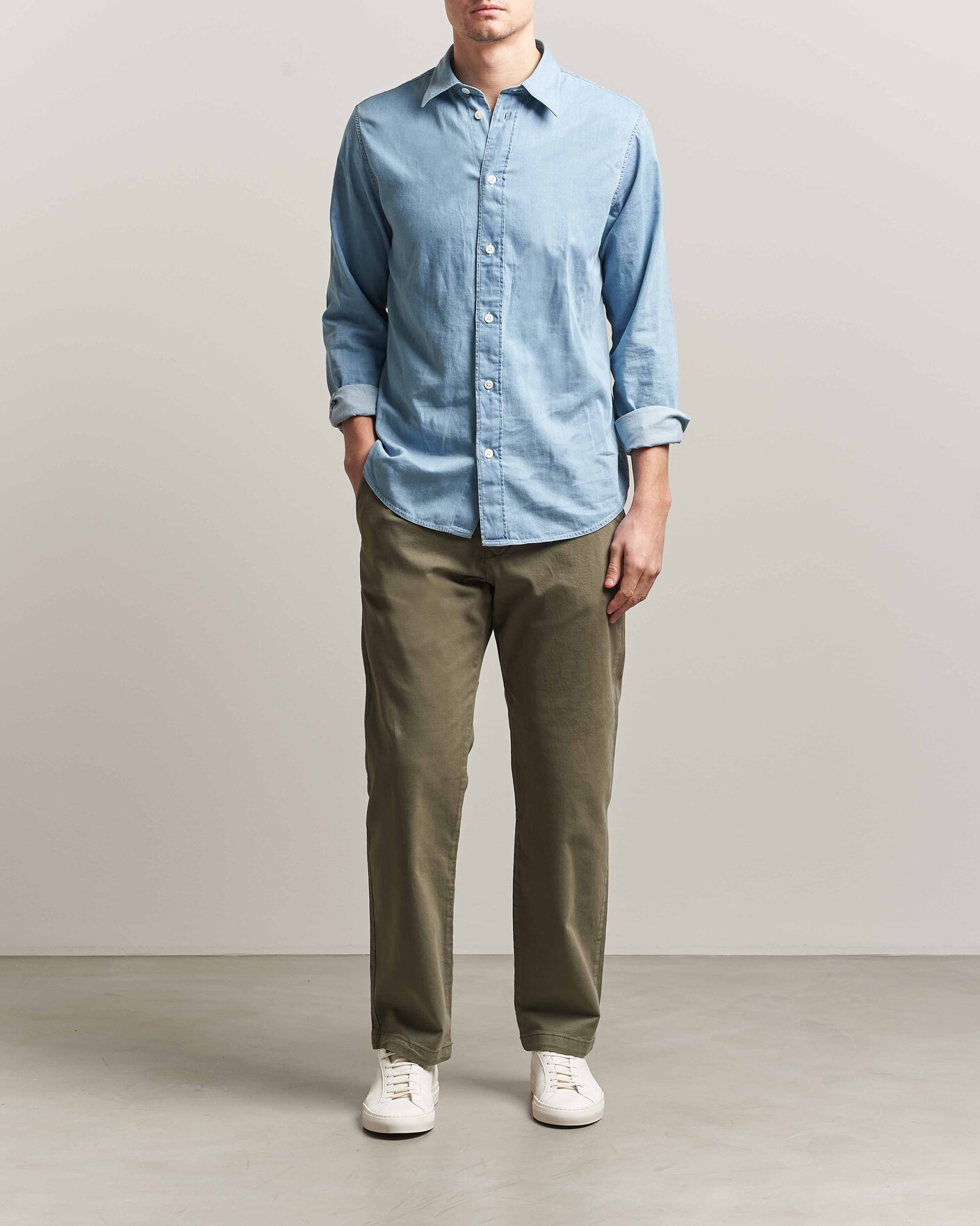 Hombres | Pantalones | NN07 | Aden Regular Fit Chinos Capers Green