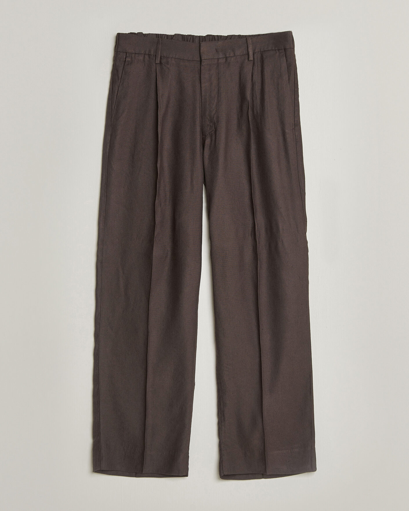 Hombres | Pantalones | NN07 | Kay Linen/Viscose Drawstring Trousers Deep Truffle
