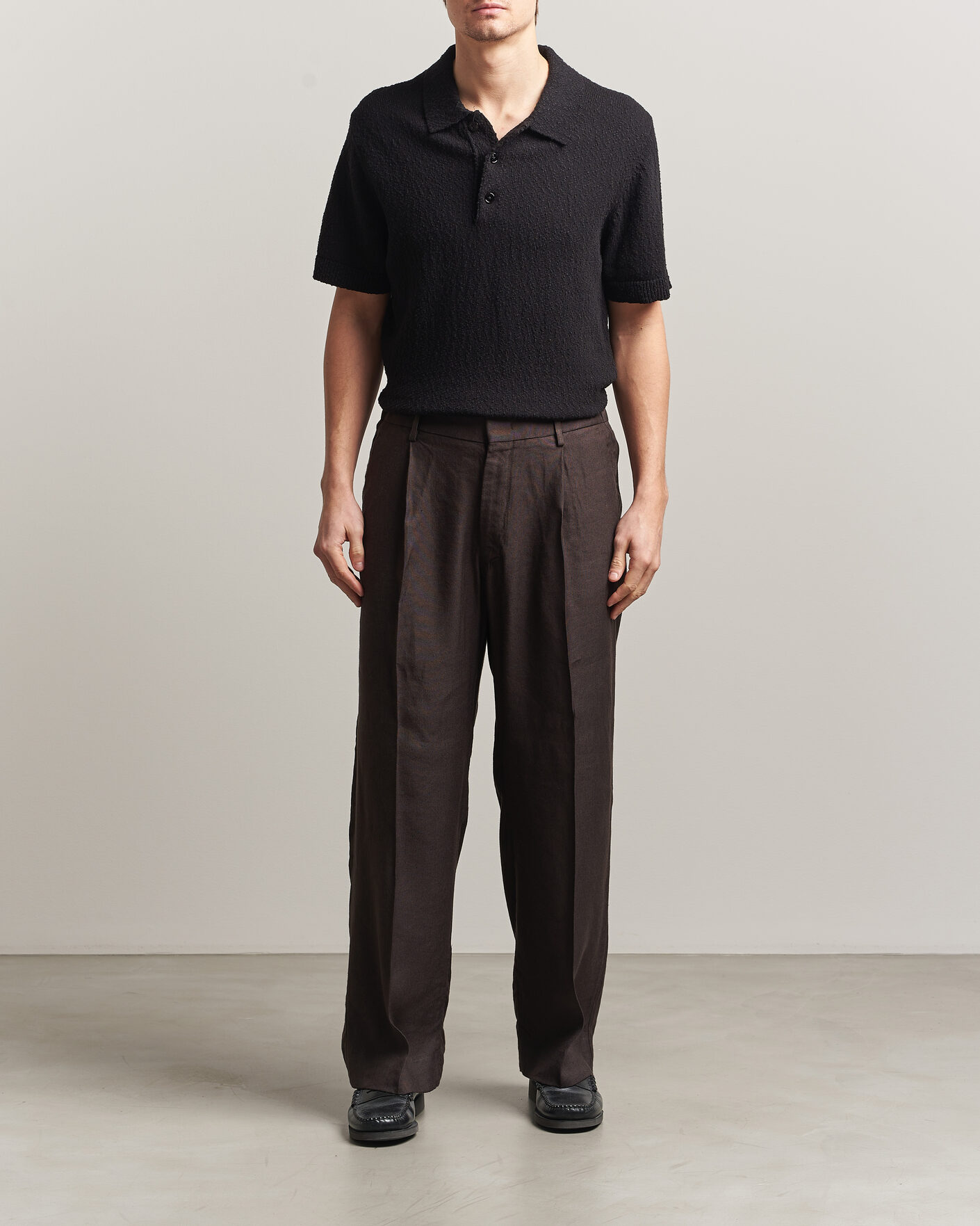 Hombres | Pantalones | NN07 | Kay Linen/Viscose Drawstring Trousers Deep Truffle