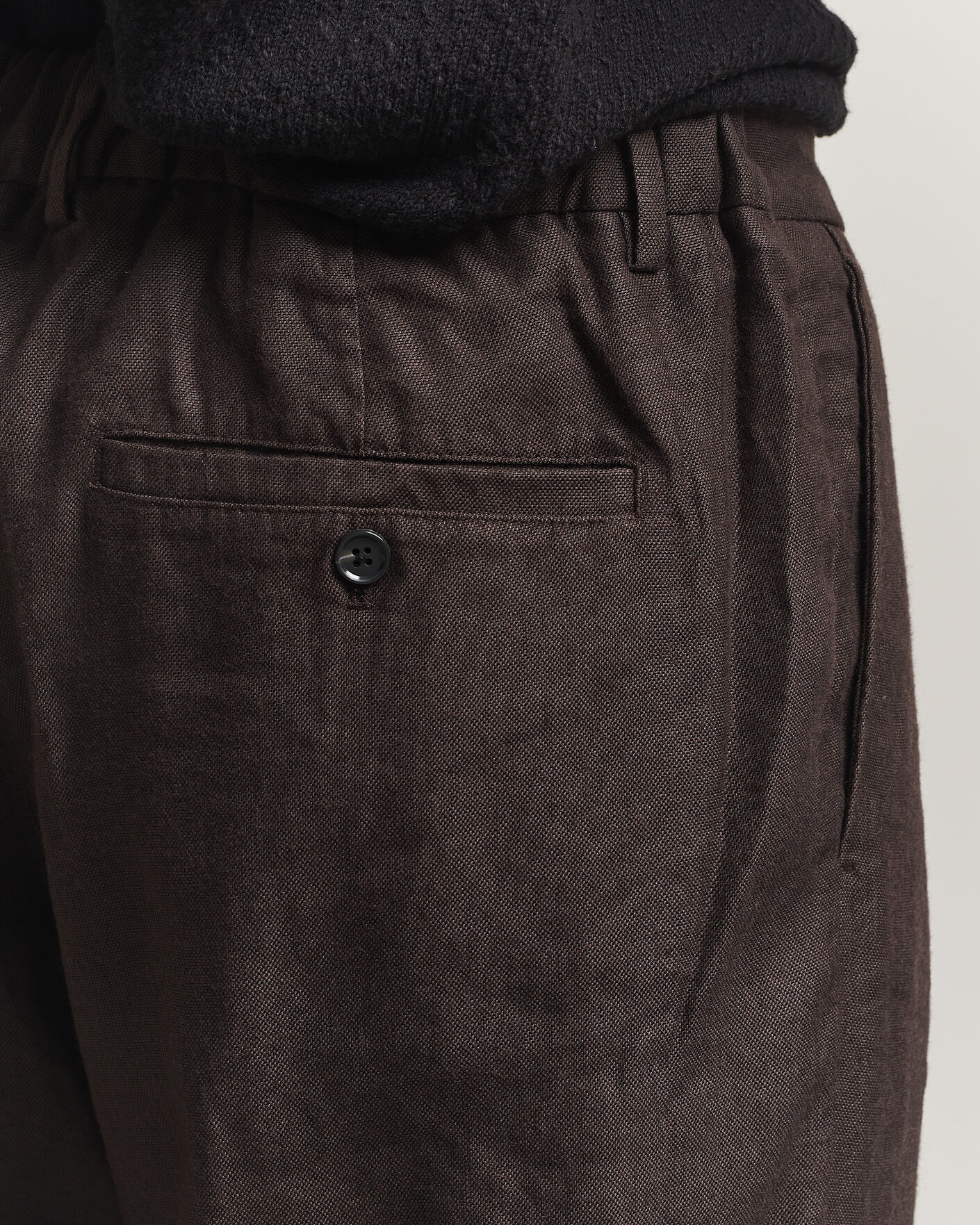 Hombres | Pantalones | NN07 | Kay Linen/Viscose Drawstring Trousers Deep Truffle