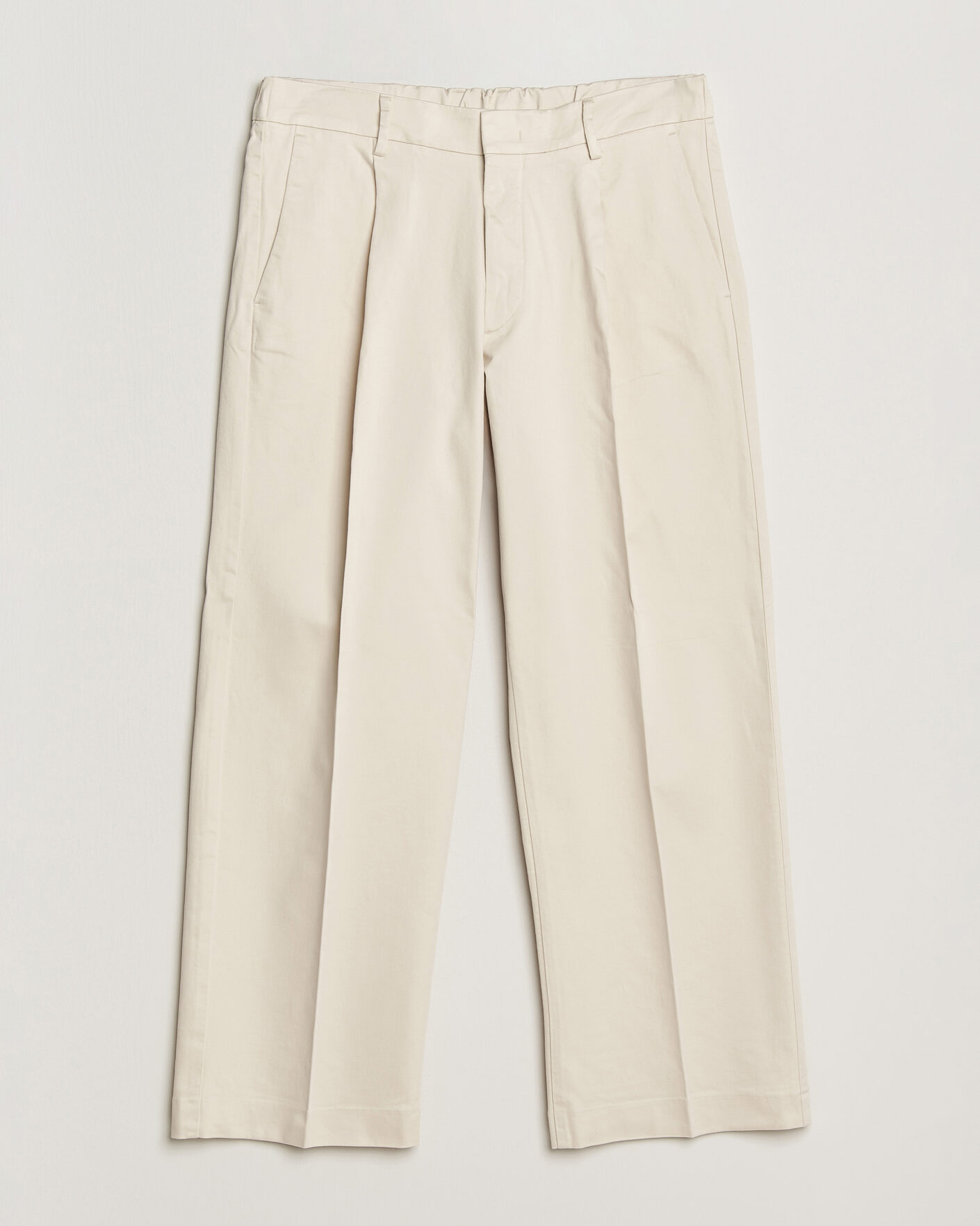 Hombres | Pantalones | NN07 | Kay Cotton Pleated Trousers Ivory