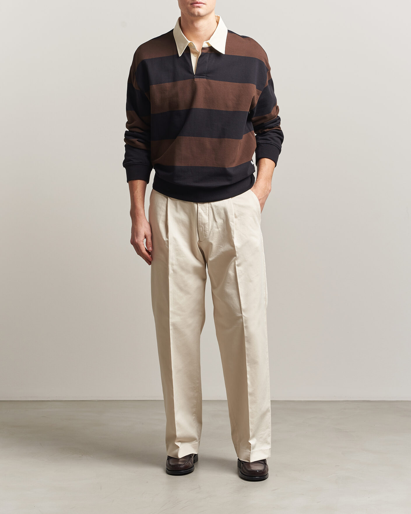 Hombres | Pantalones | NN07 | Kay Cotton Pleated Trousers Ivory