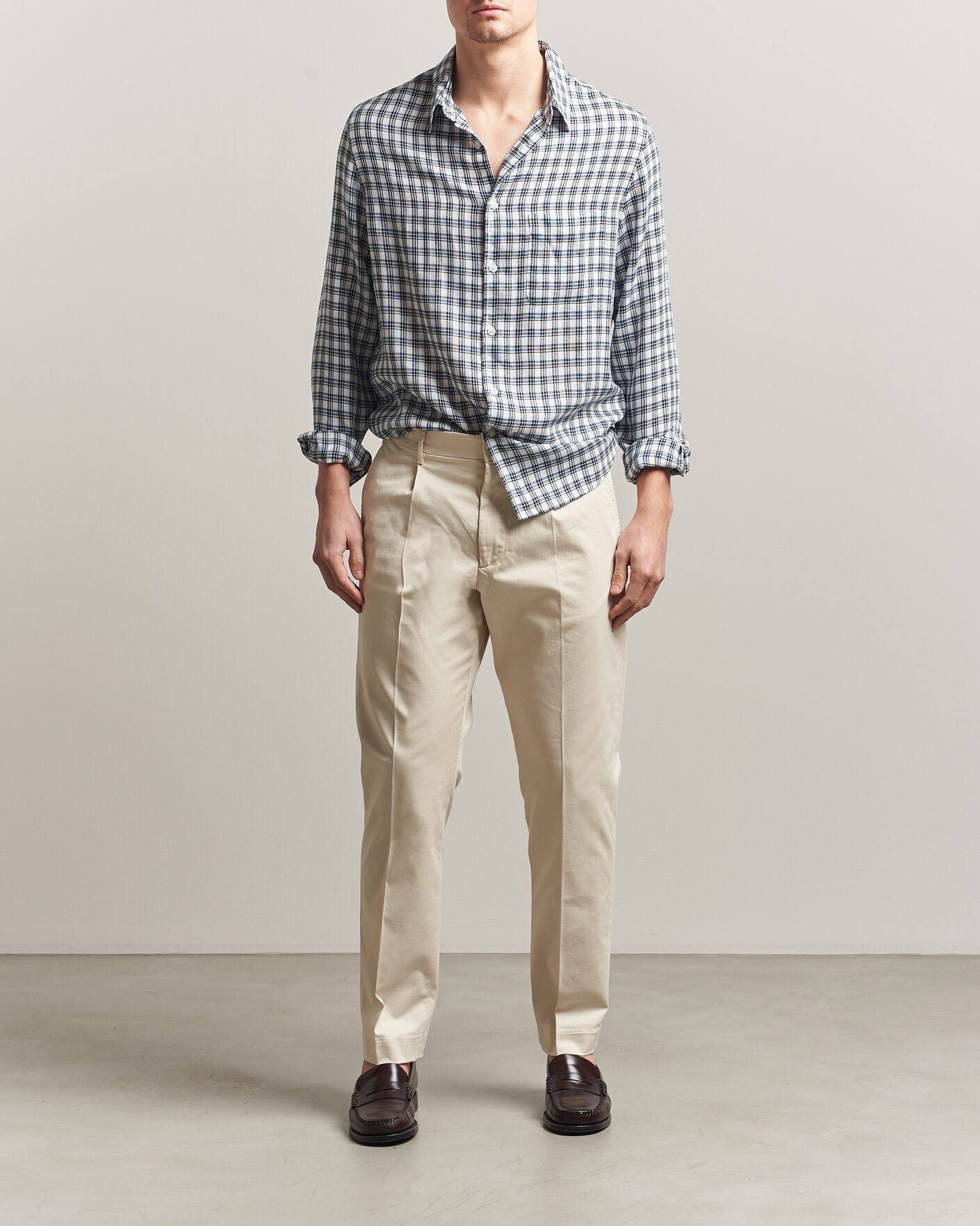 Hombres | Pantalones | NN07 | Bill Pleated Trousers Ivory