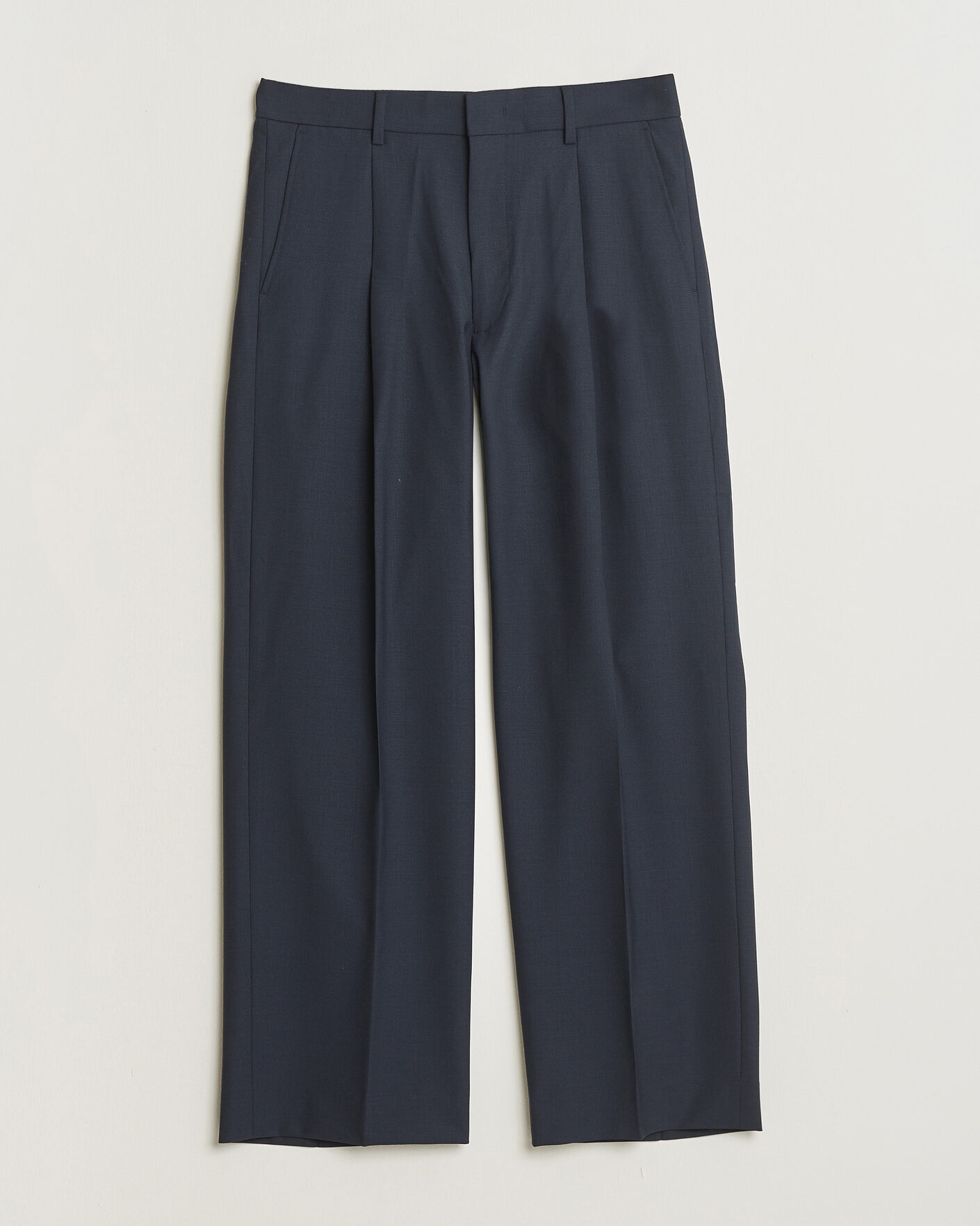 Hombres | Pantalones | NN07 | Kay Summer Wool Drawstring Trousers Deep Navy