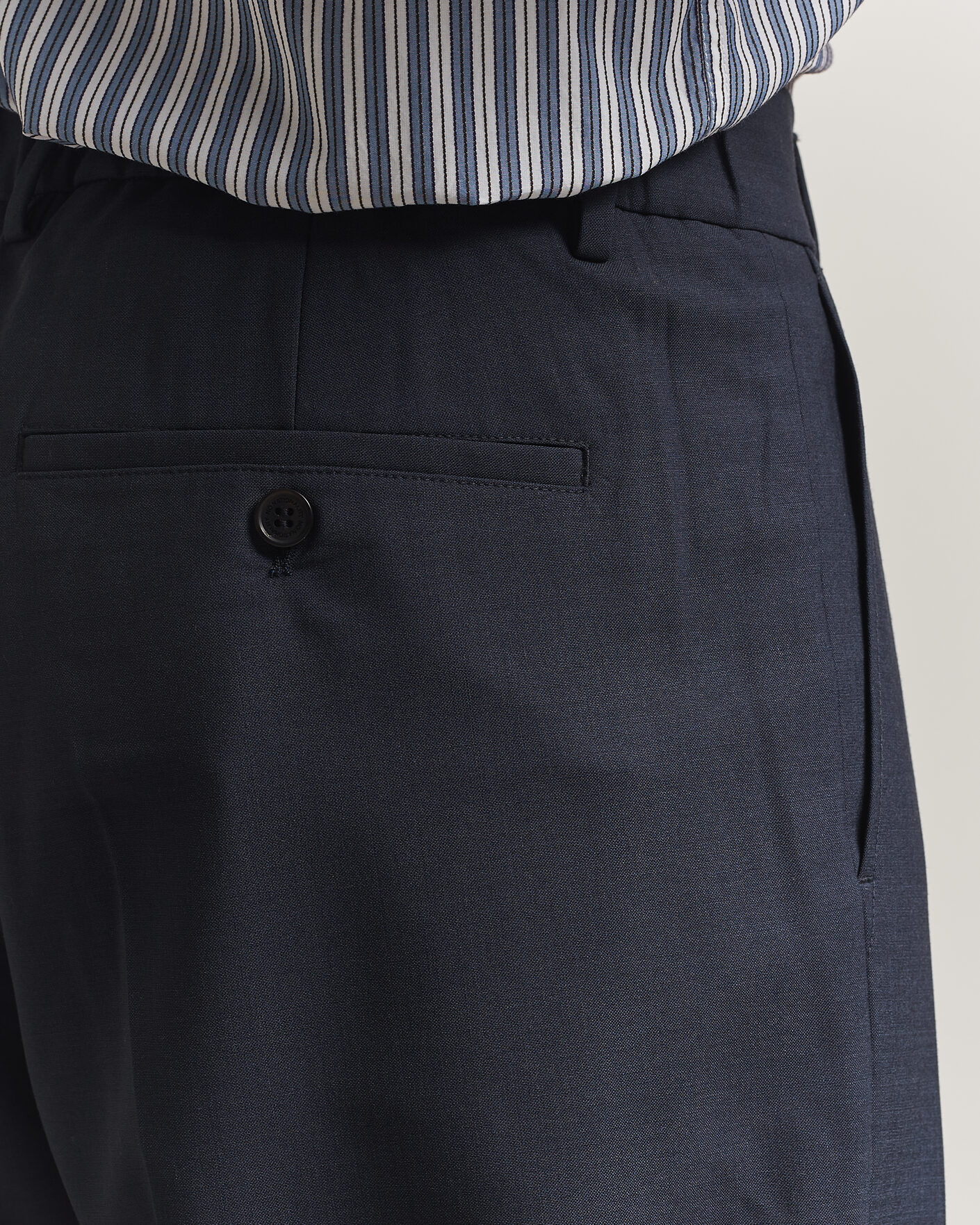 Hombres | Pantalones | NN07 | Kay Summer Wool Drawstring Trousers Deep Navy
