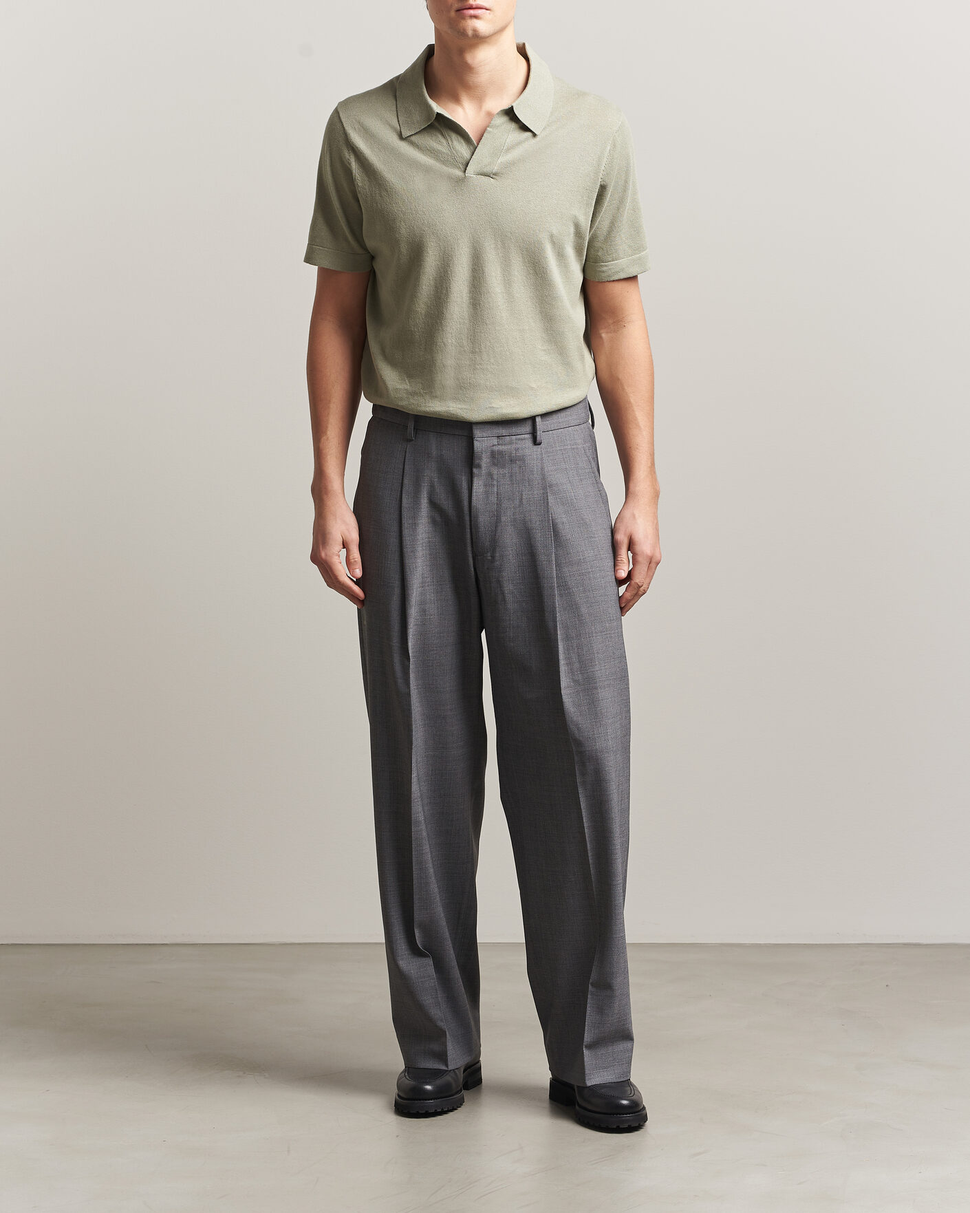 Hombres | Pantalones | NN07 | Kay Summer Wool Drawstring Trousers Light Grey Melange