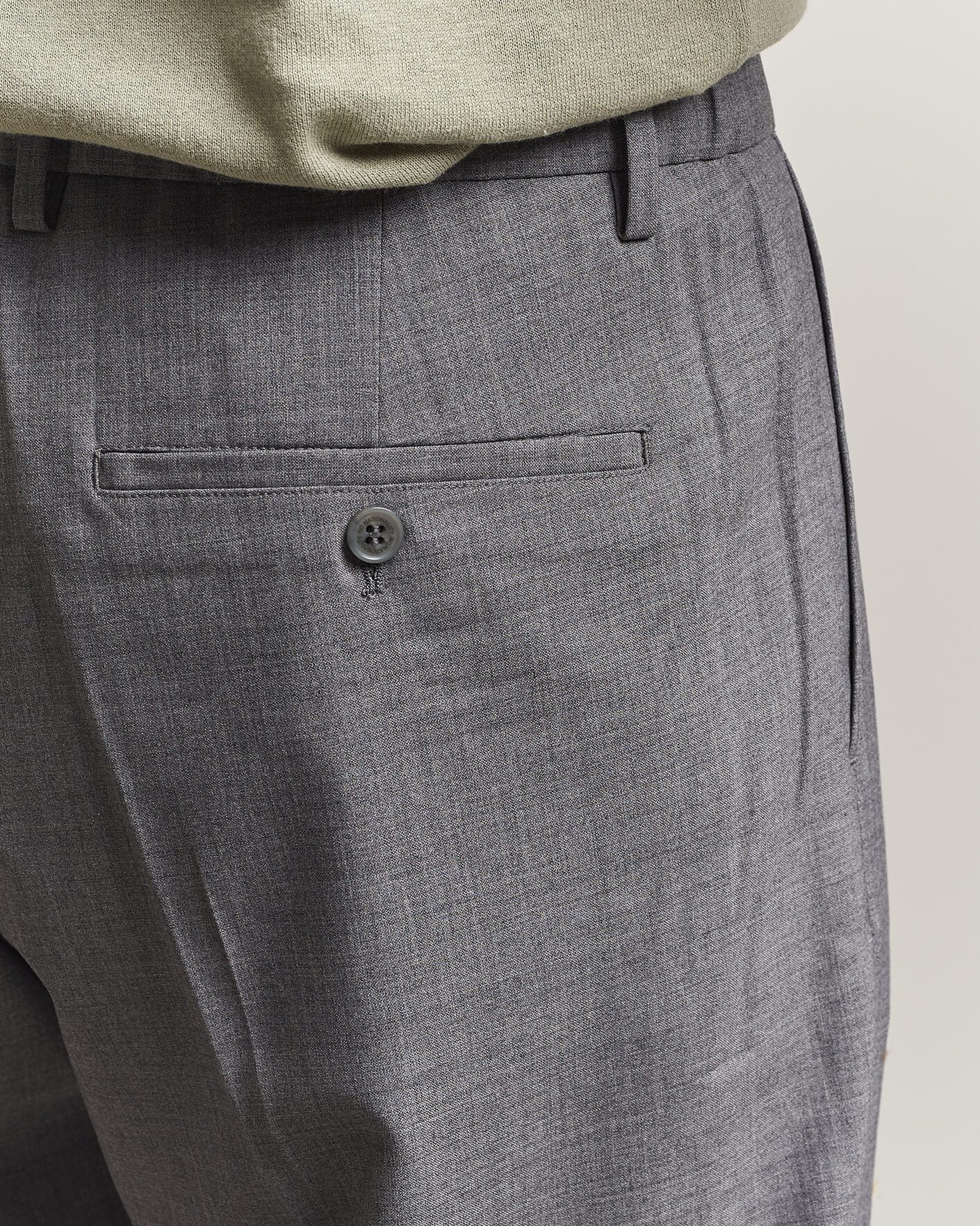 Hombres | Pantalones | NN07 | Kay Summer Wool Drawstring Trousers Light Grey Melange