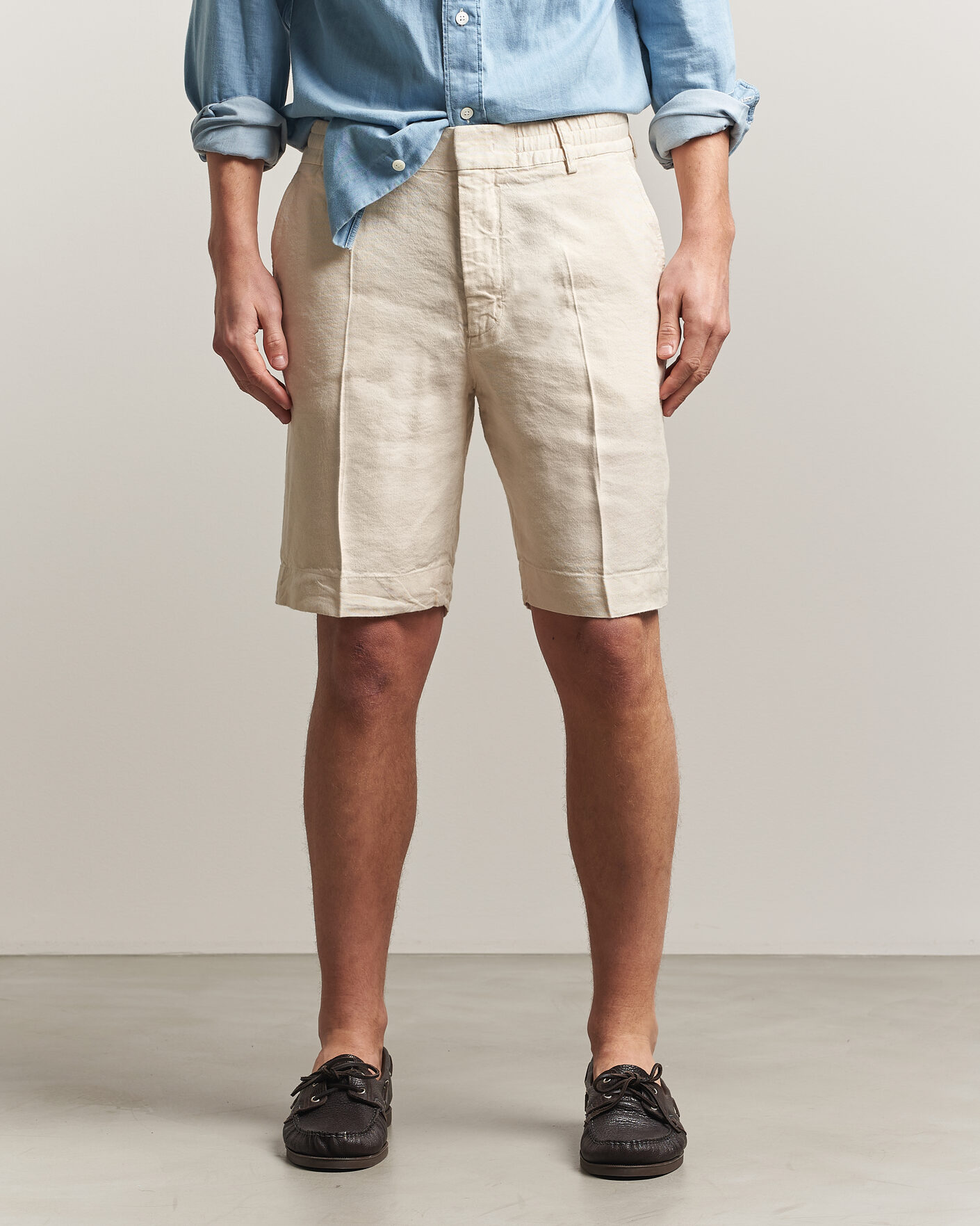Hombres | Pantalones cortos | NN07 | Billie Linen/Viscose Drawstring Shorts Ivory