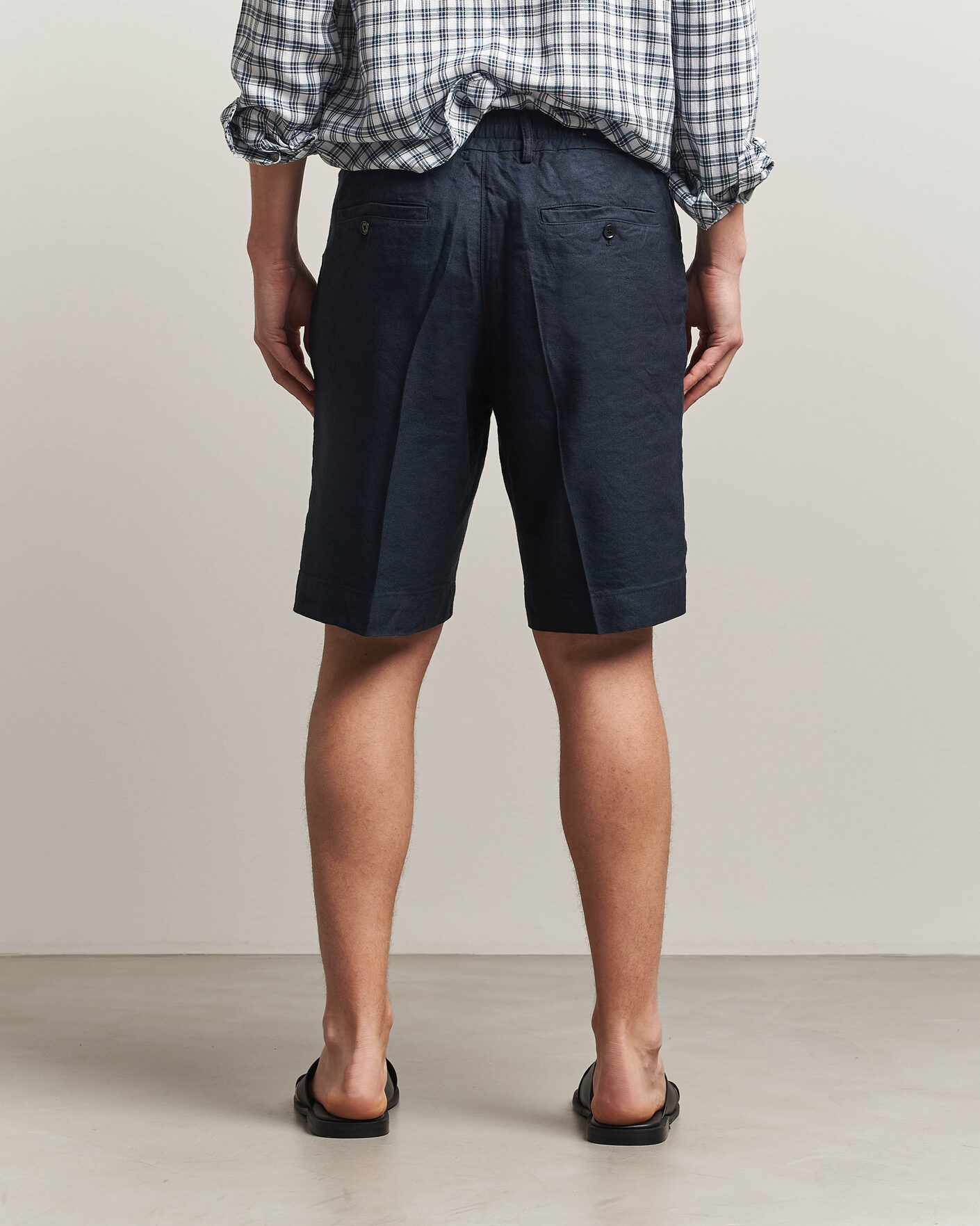Hombres | Pantalones cortos | NN07 | Billie Linen/Viscose Drawstring Shorts Deep Navy