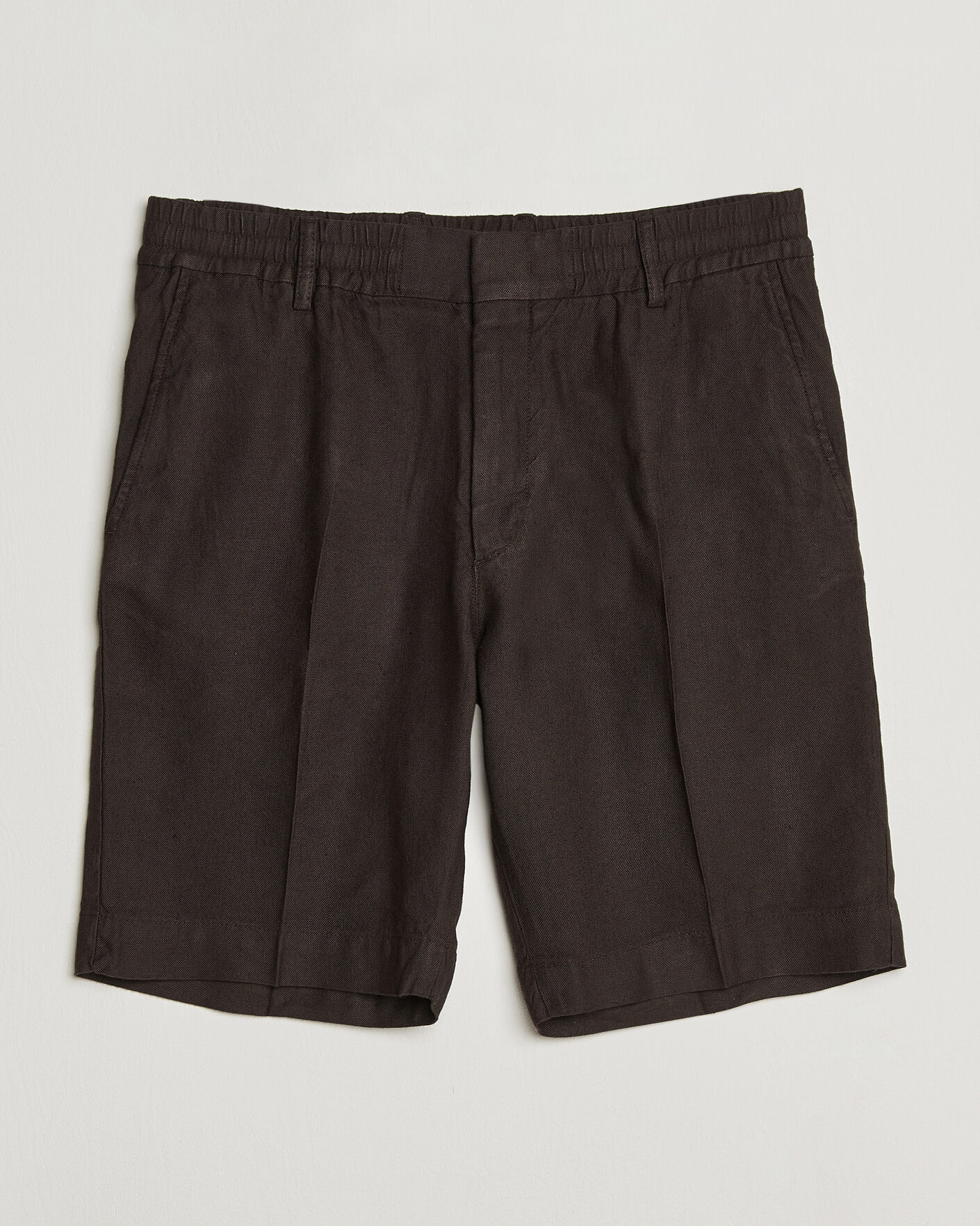 Hombres | Pantalones cortos | NN07 | Billie Linen/Viscose Drawstring Shorts Deep Truffle