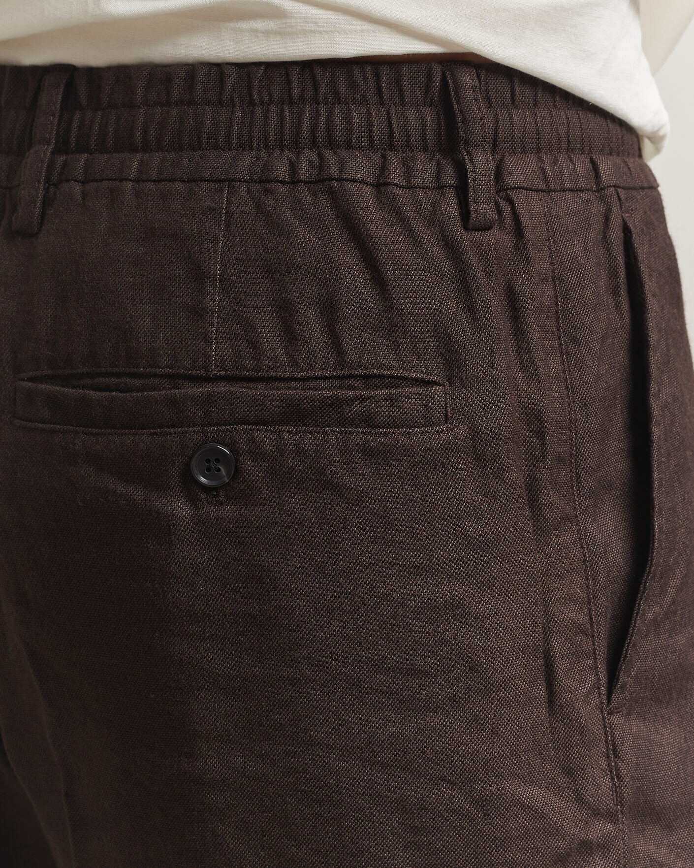 Hombres | Pantalones cortos | NN07 | Billie Linen/Viscose Drawstring Shorts Deep Truffle