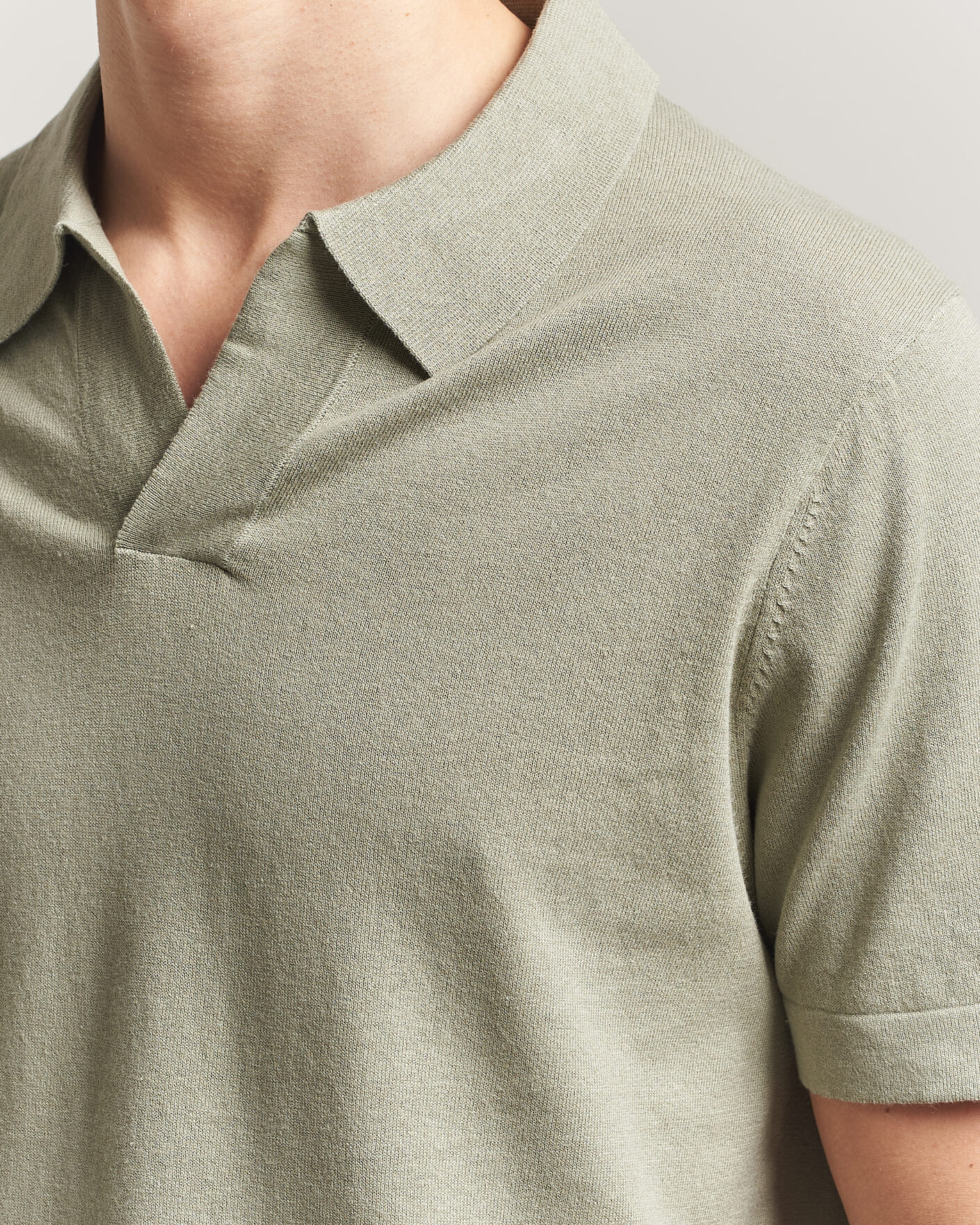 Hombres | Polos | NN07 | Ryan Cotton/Linen Polo Sage Green