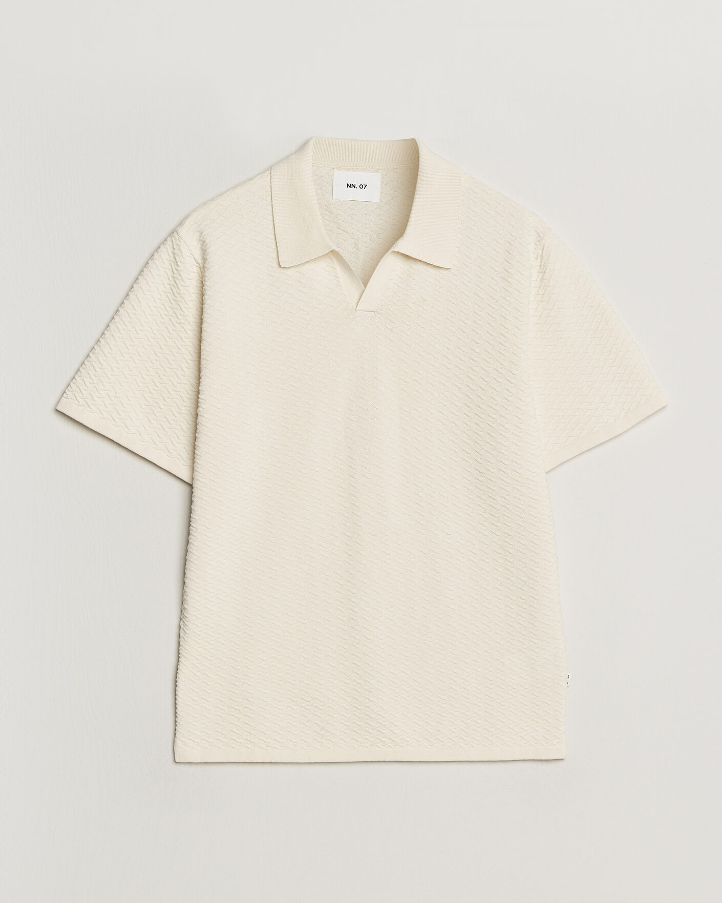 Hombres | Polos | NN07 | Paul Structured Knitted Polo Ivory